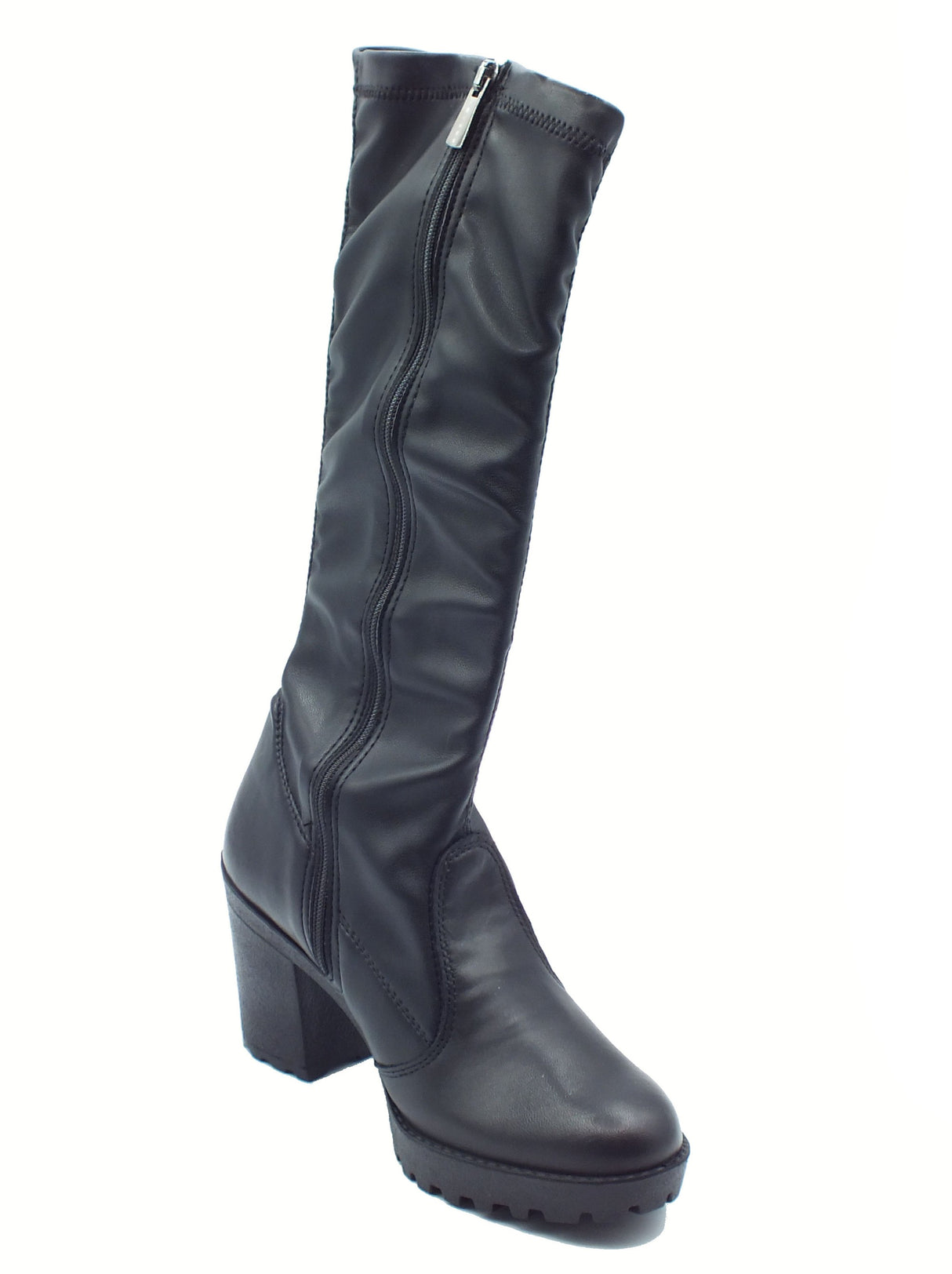 Igi&Co Igi&Co 8661500 Nappa Nero Stivali con tacco alto per Donna in pelle elasticizzata Nappa Nero