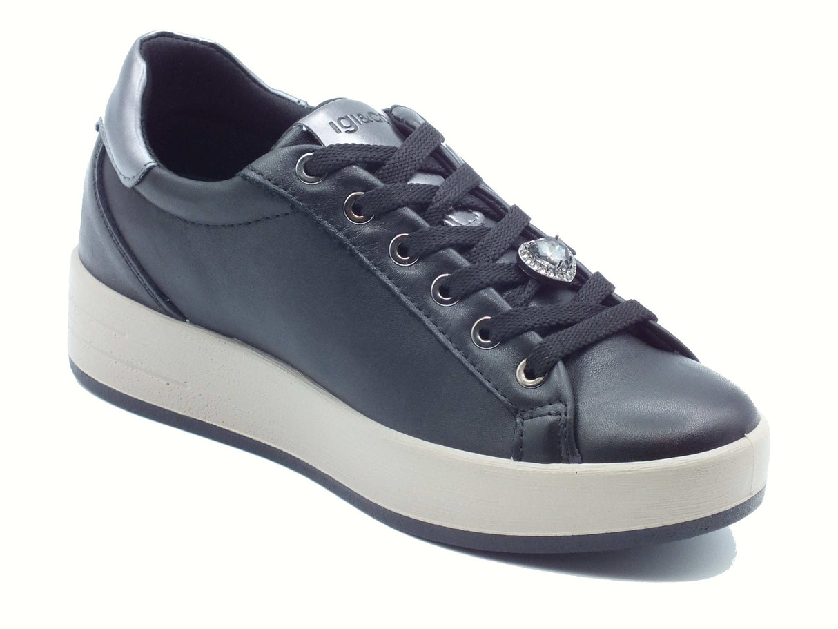 Igi&Co Igi&Co 8668600 Nappa Soft Nero Sneakers con zeppa per Donna in pelle Nappa Soft
