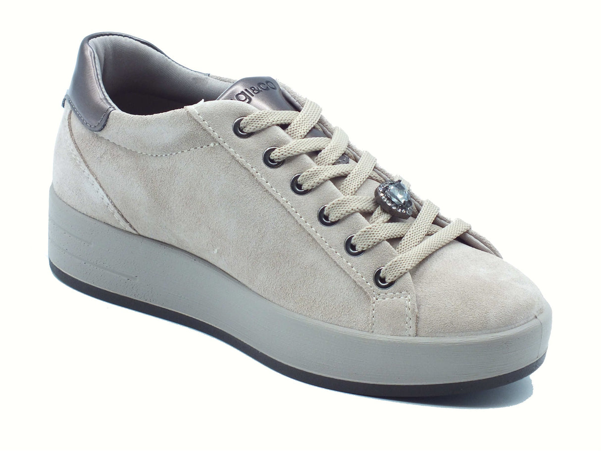 Igi&Co Igi&Co 8668633 Scam. Visone Sneakers con zeppa per Donna in nabuk Visone