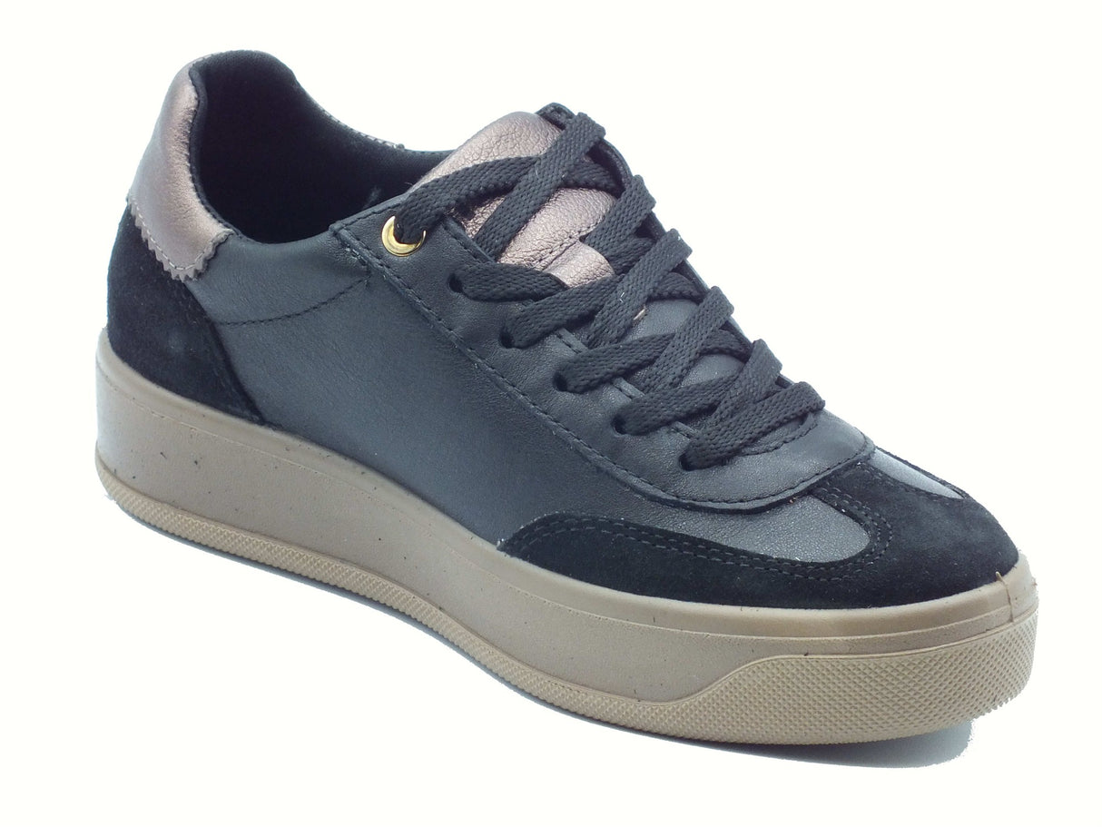 Igi&Co Igi&Co 8669900 Nappa Soft Nero Sneakers con zeppa per Donna in pelle Nappa Soft Nero