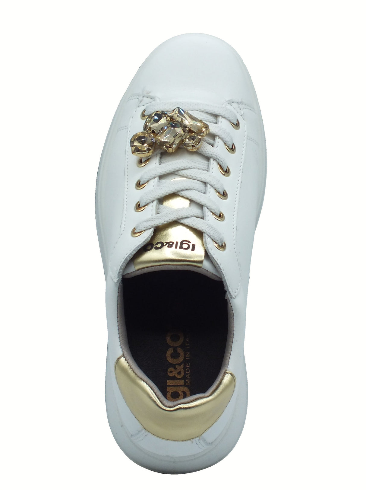 Igi&Co Igi&Co 8671211 Nappa Soft Bianco Sneakers con zeppa per Donna in pelle Bianco