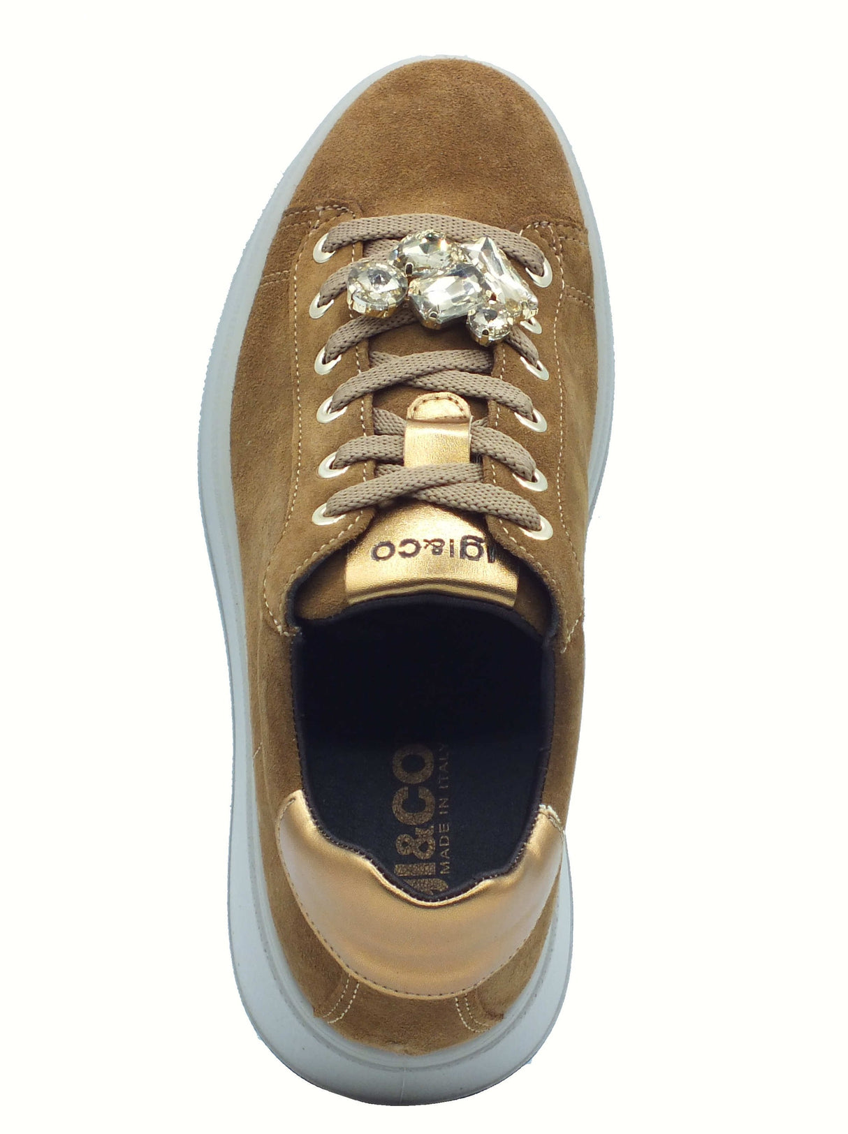 Igi&Co Igi&Co 8671244 Scam. Super Cognac Sneakers con zeppa per Donna in pelle Cognac
