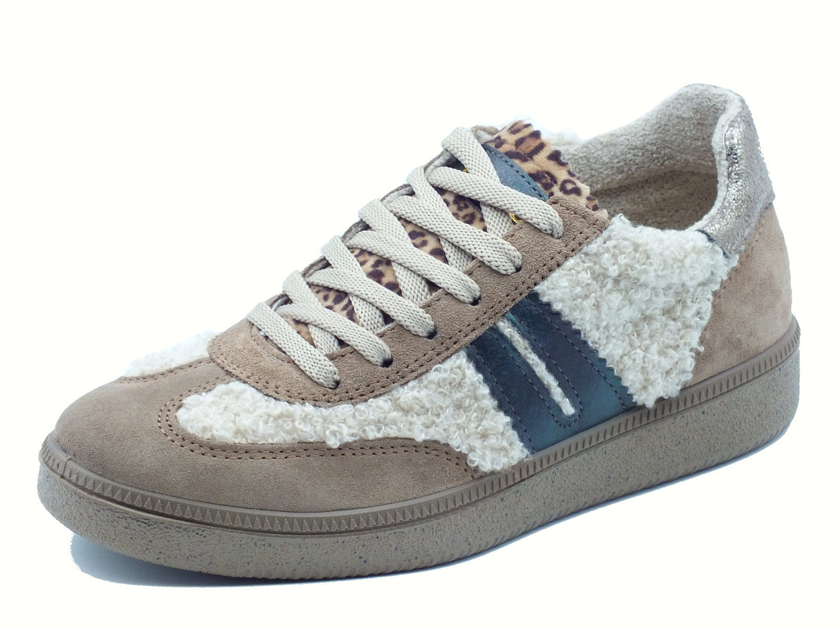 Igi&Co Igi&Co 8678755 Scam. Fango Sneakers con zeppa per Donna in tessuto e nabuk Fango