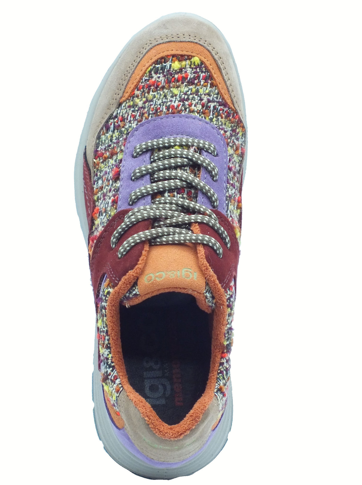Igi&Co Igi&Co 8682611 Scam.Tes. Fango Sneakers con zeppa per Donna in camoscio multicolore Scam.Tes. Fango