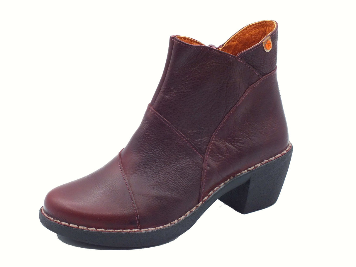 Jungla Jungla 7518 Yankee Grape Tronchetti per Donna in pelle bordò con lampo e tacco medio Grape