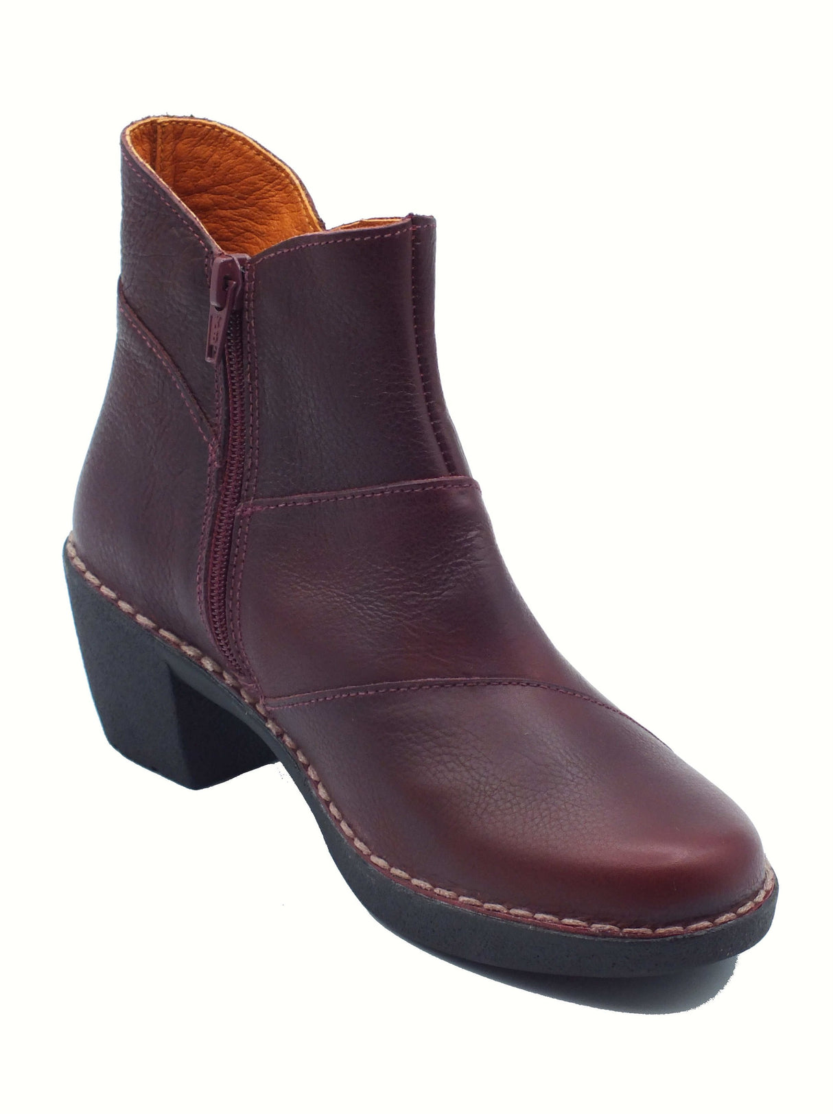 Jungla Jungla 7518 Yankee Grape Tronchetti per Donna in pelle bordò con lampo e tacco medio Grape