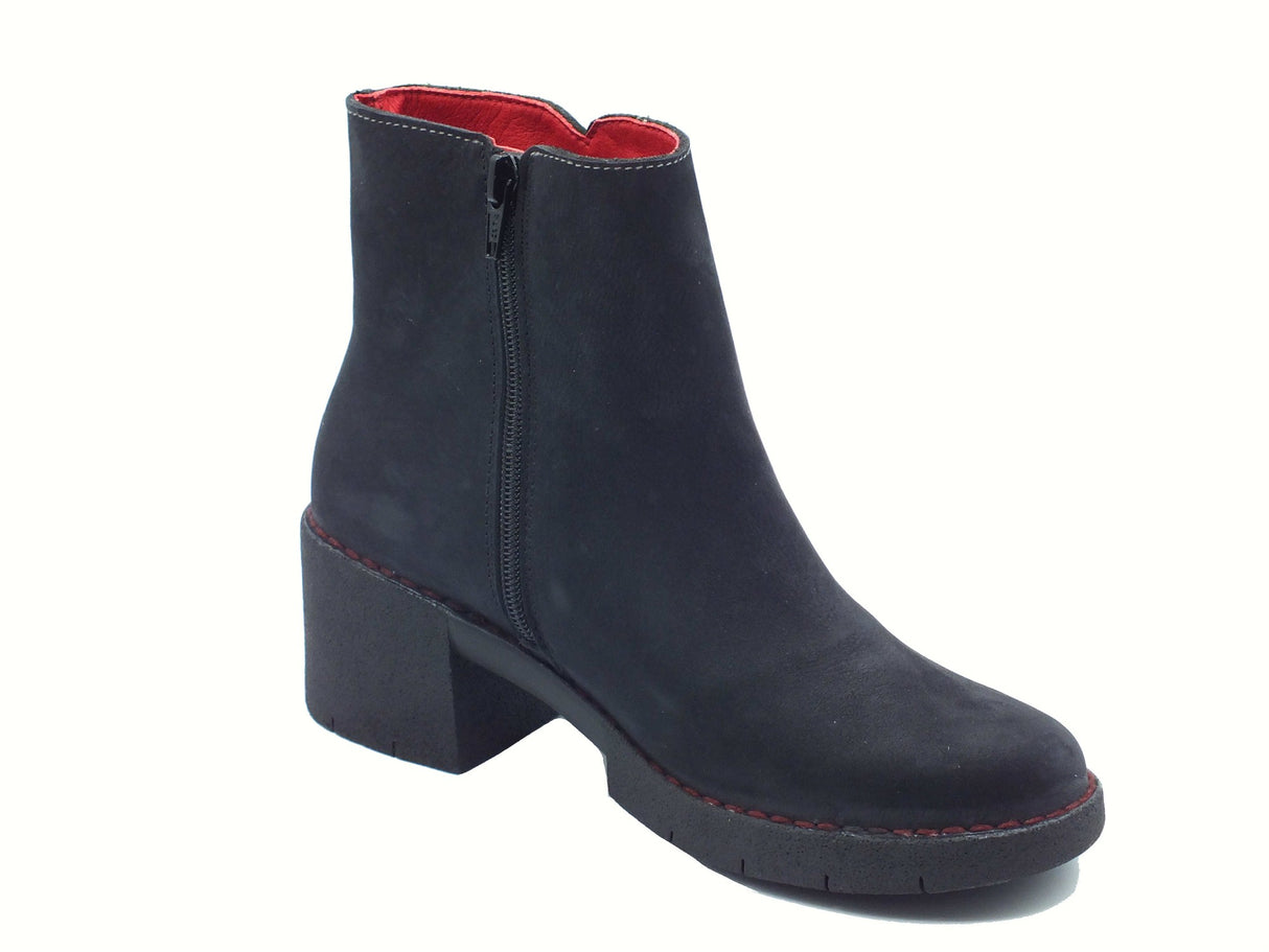 Jungla Jungla 8310 Jockey Negro Tronchetti per Donna in nanuk nera con lampo e tacco medio Negro