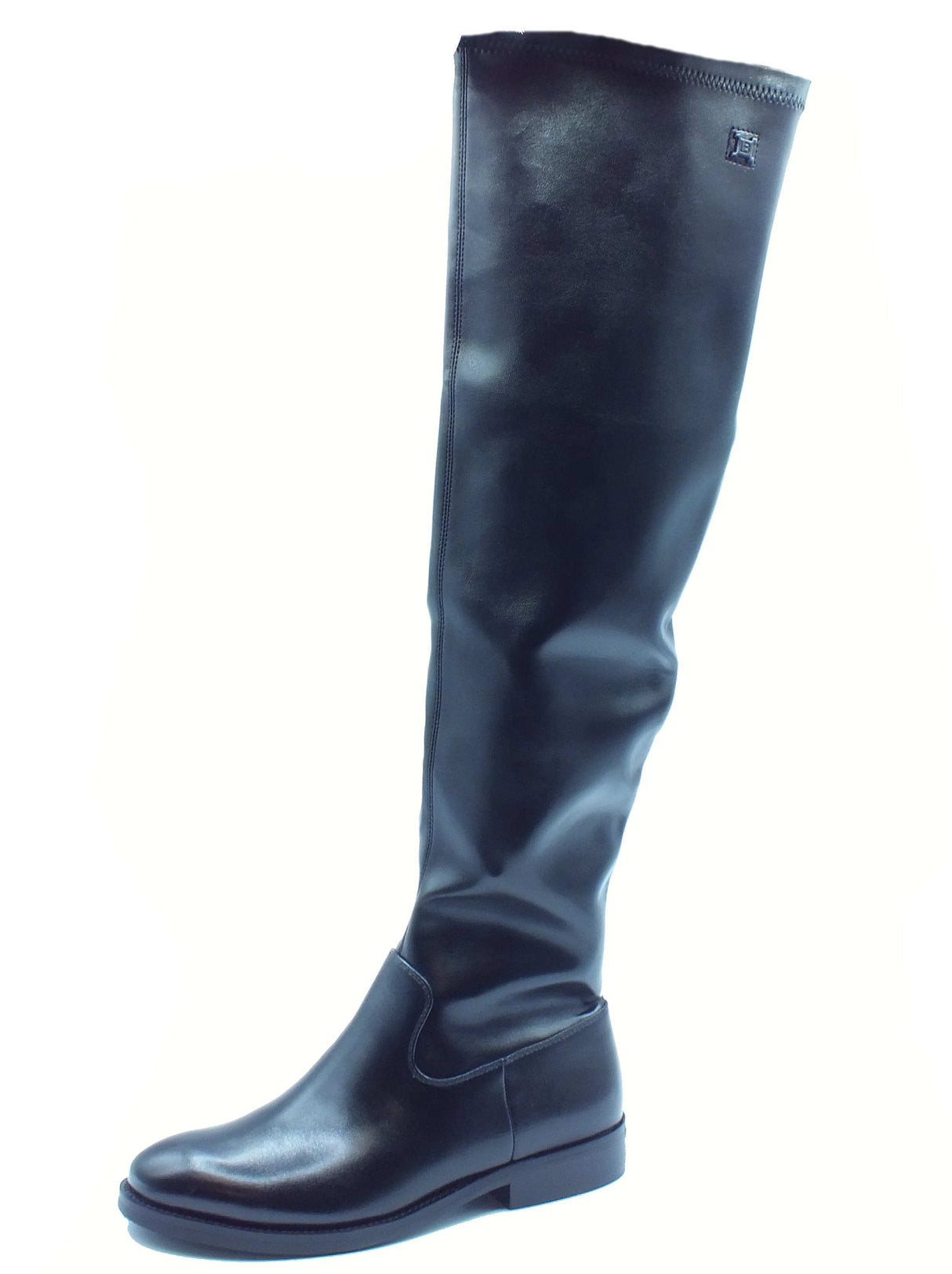 Laura Biagiotti Laura Biagiotti 9303 Calf Stretch Black Stivali con tacco per Donna in ecopelle Black