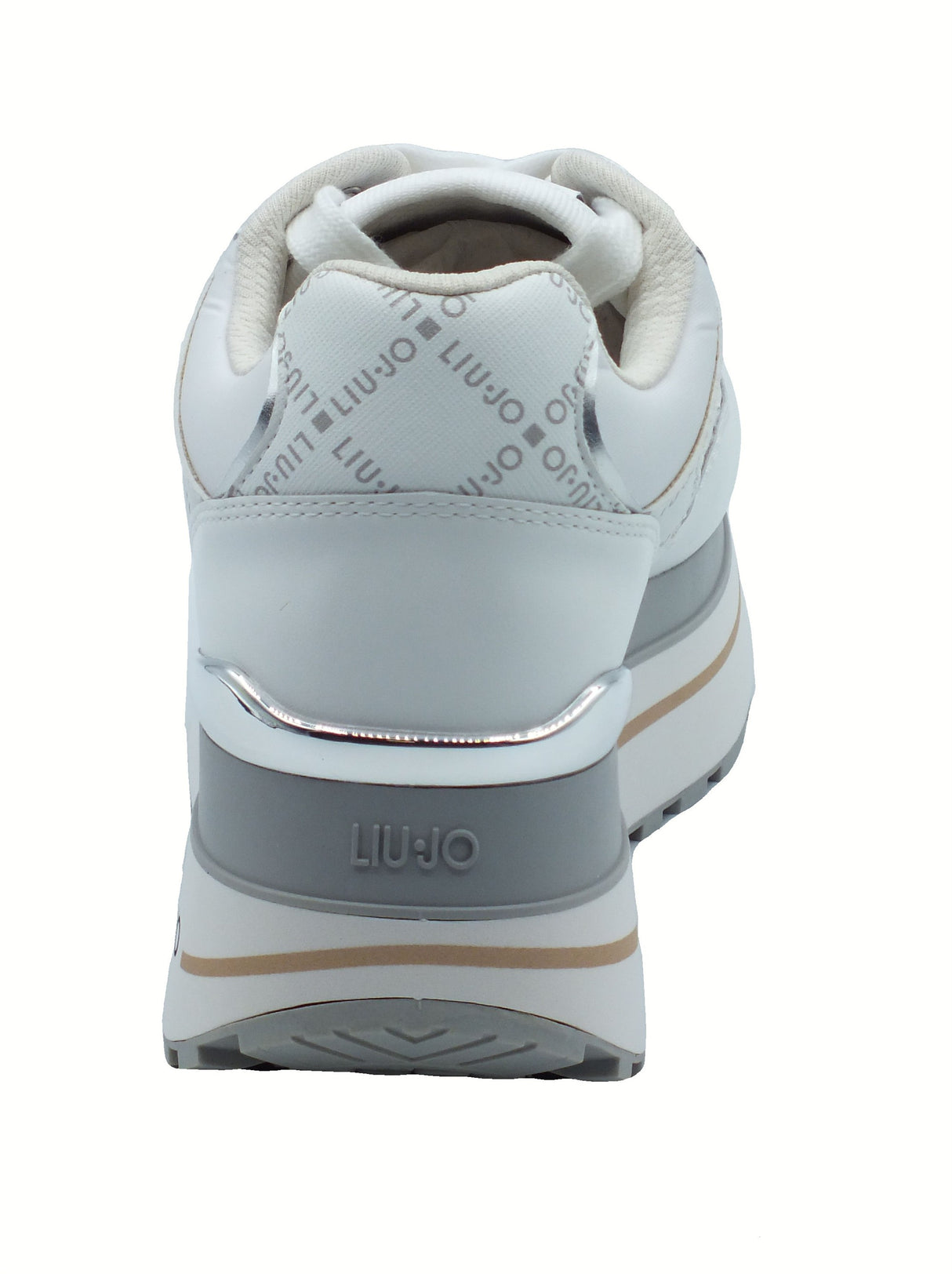 LIU JO LIU JO BF5011 Maxi Wonder Plus White Sneakers moda per Donna in pelle e zeppona White