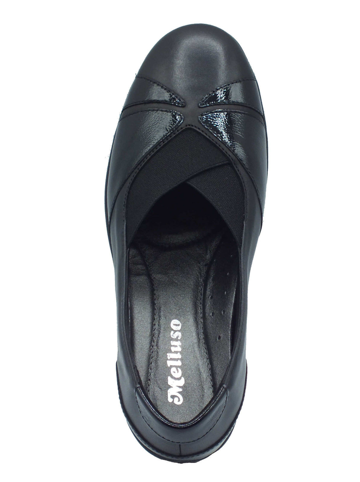 Melluso Melluso K91637 Black Mocassini confort per Donna in pelle e vernice nero con zeppa media Black