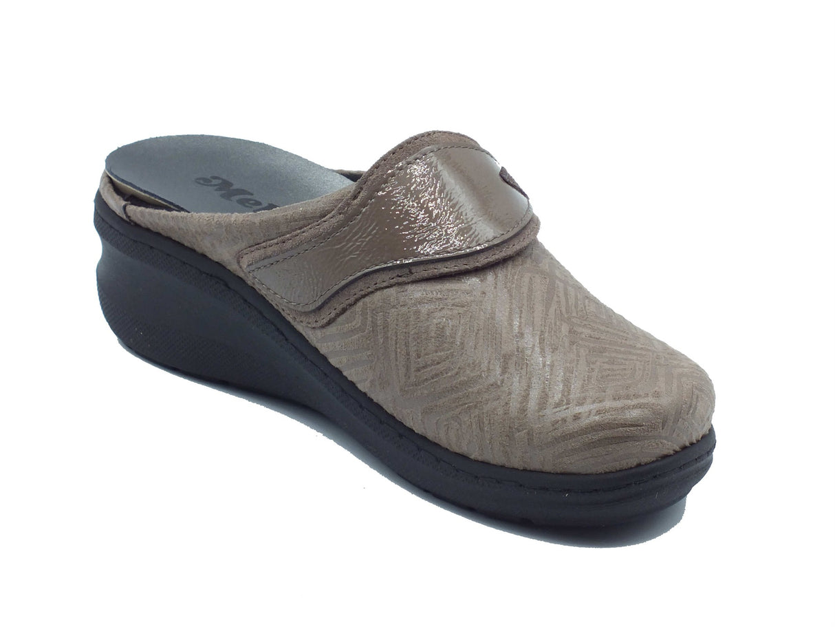 Melluso Melluso PD908Z Castoro Pantofole per Donna in tessuto e nabuk beige scuro con sottopiede estrabile Castoro