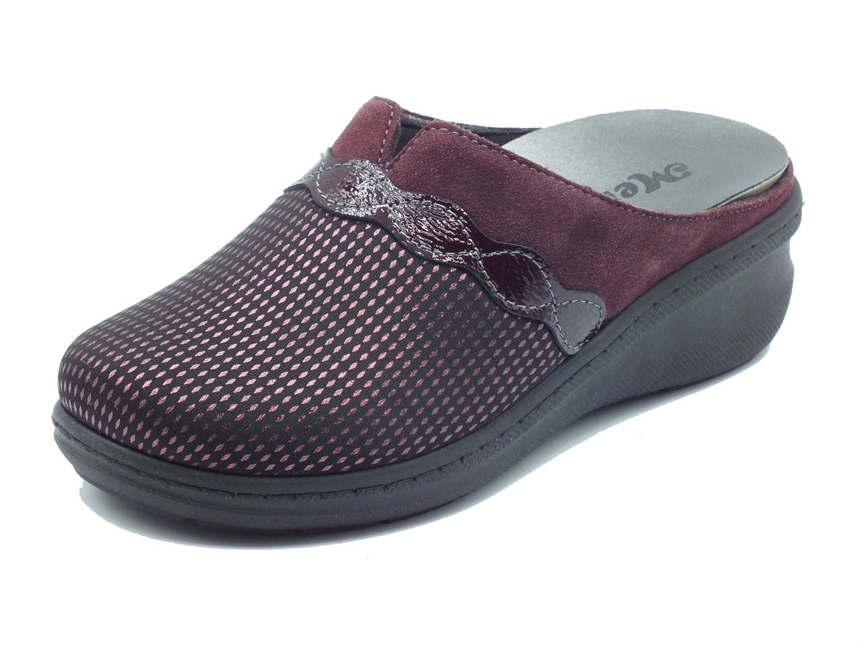Melluso Melluso PD910 Bordò Pantofole per Donna in tessuto e nabuk con sottopiede estrabile zeppa alta Bordò