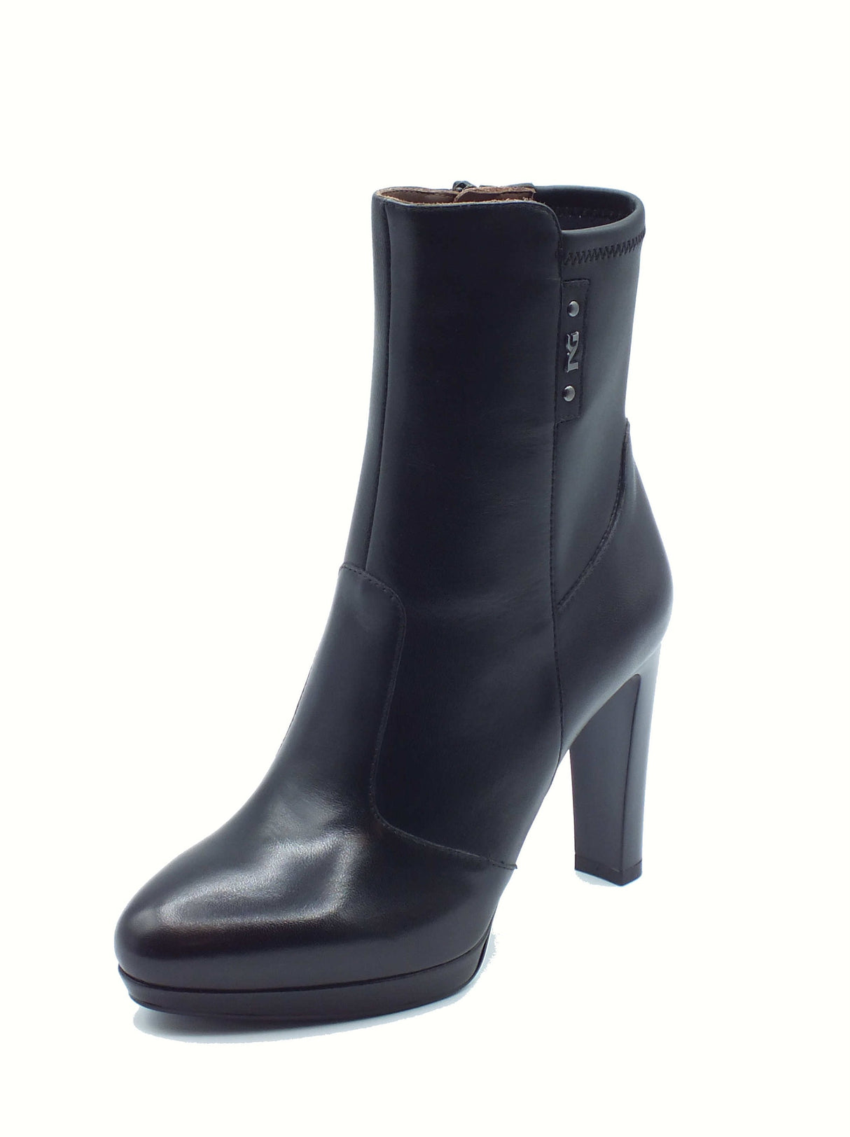 Nero Giardini NeroGiardini I410985D Nappa Pand. Nero Tronchetti eleganti per Donna in pelle con tacco alto Nappa Pand