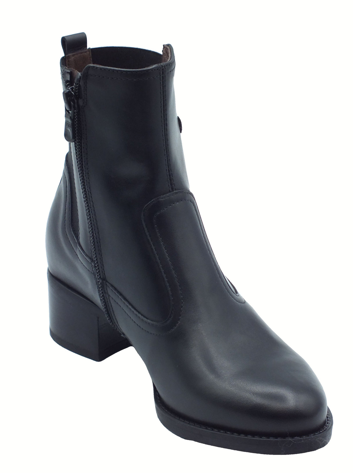 Nero Giardini NeroGiardini I513840D Guanto Nero Tronchetti per Donna in pelle con lampo Nero