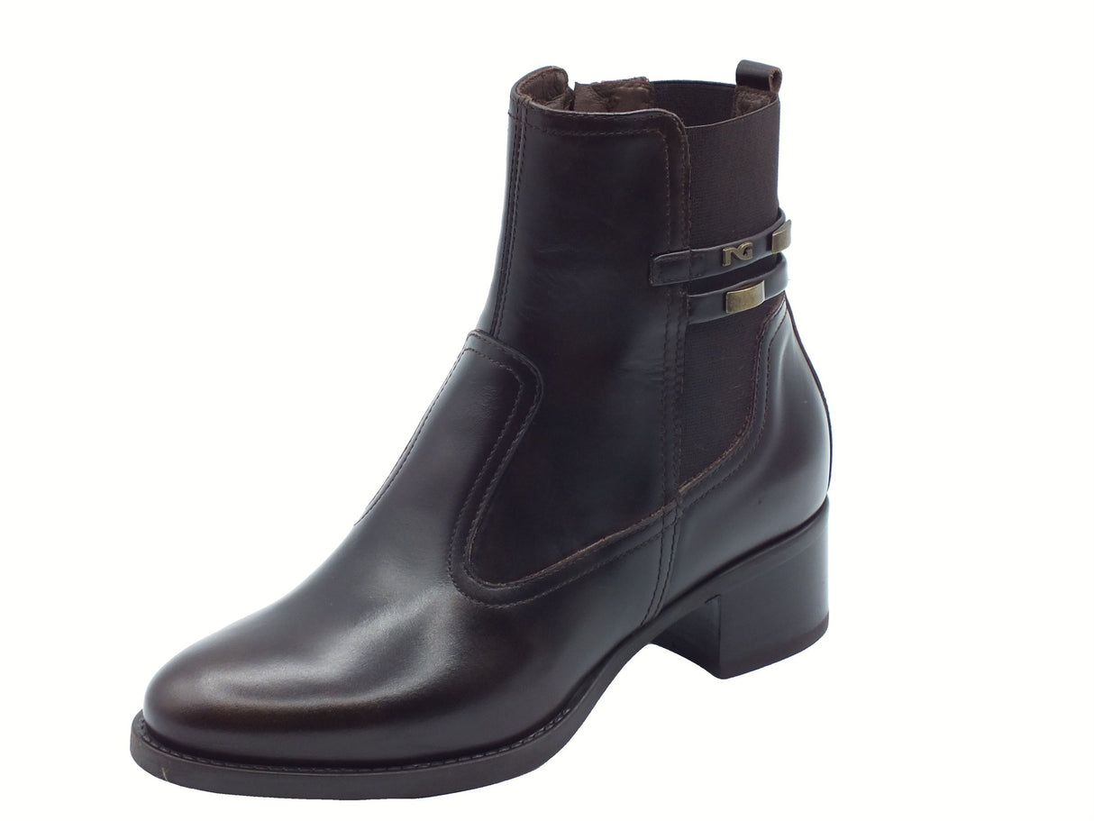 Nero Giardini NeroGiardini I513841D Manoelete T.Moro Tronchetti per Donna in pelle con lampo Manoelete T.Moro