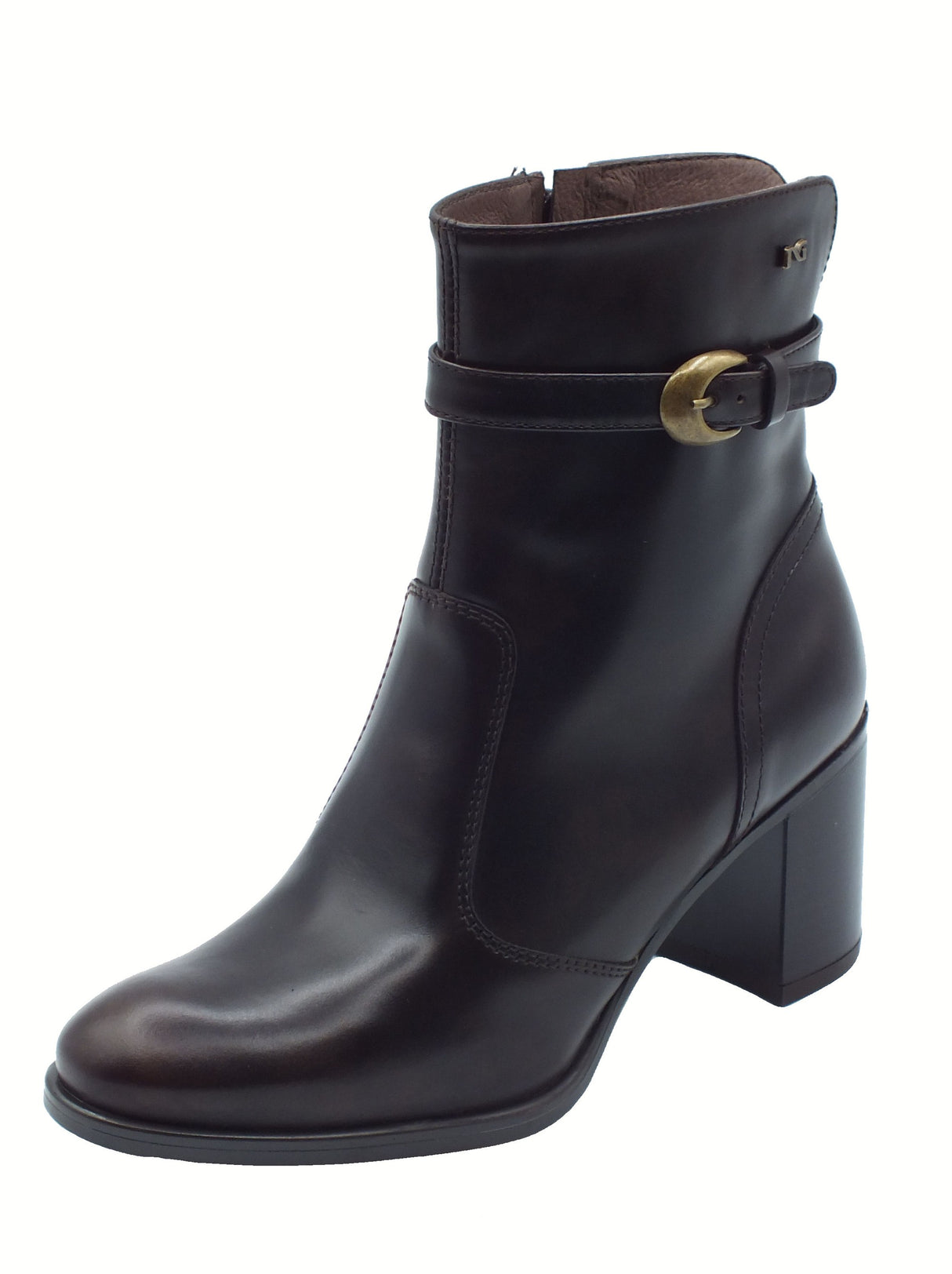 Nero Giardini NeroGiardini I513851D Manolete T.Moro Tronchetti per Donna in pelle con lampo Manolete T.Moro