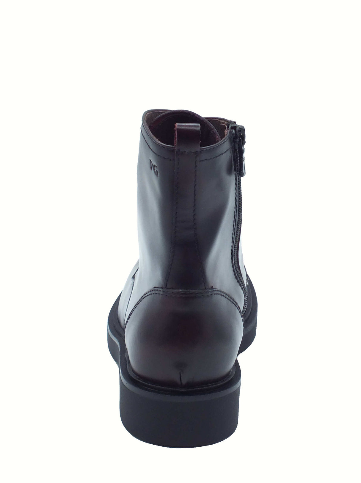 Nero Giardini NeroGiardini I513975D Manolete Bordò Anfibi per Donna in pelle con tacco basso lacci e lampo Bordò