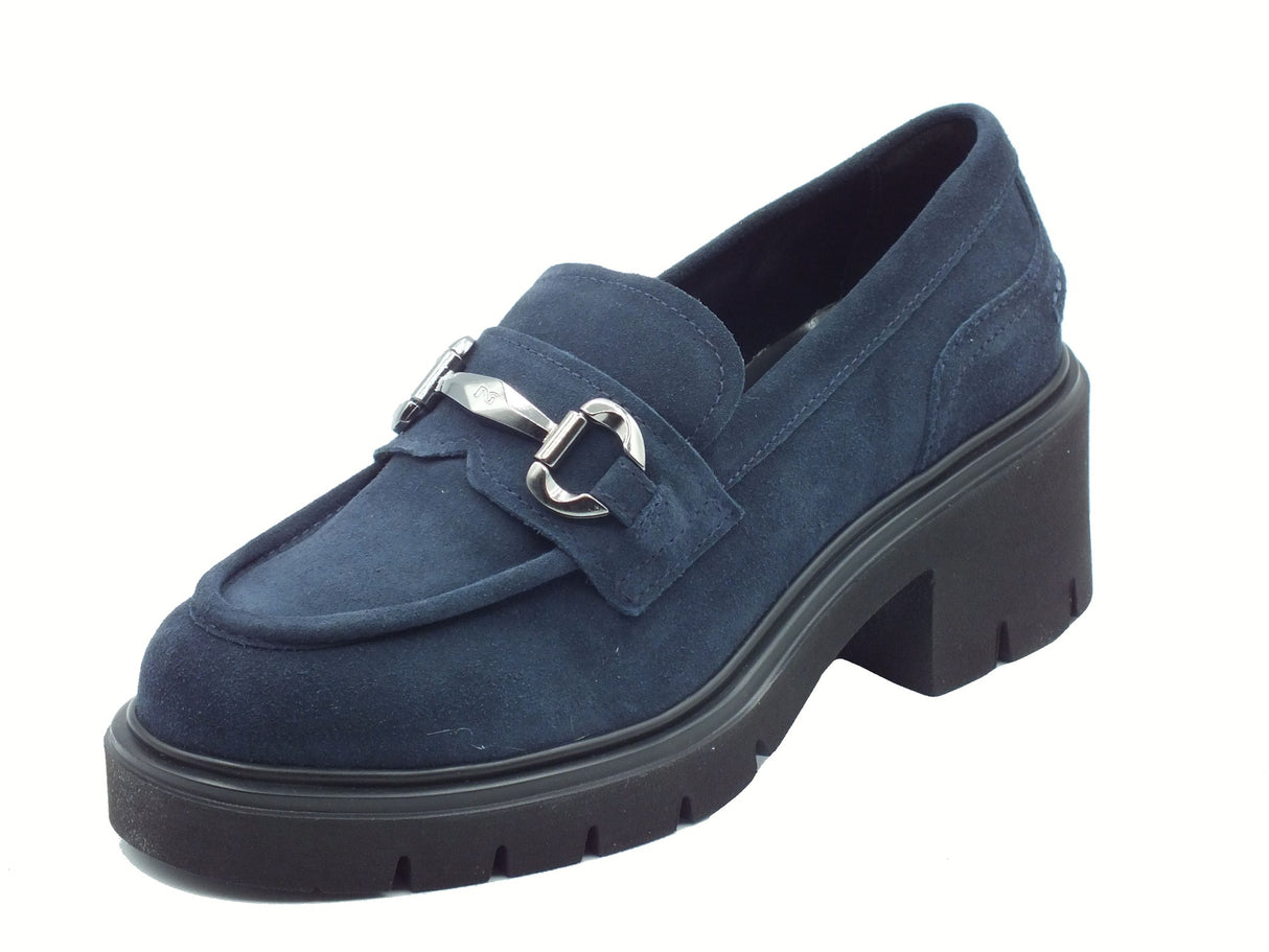 Nero Giardini Nero Giardini Mocassini Donna I513984 Velour Incanto pelle blu Incanto