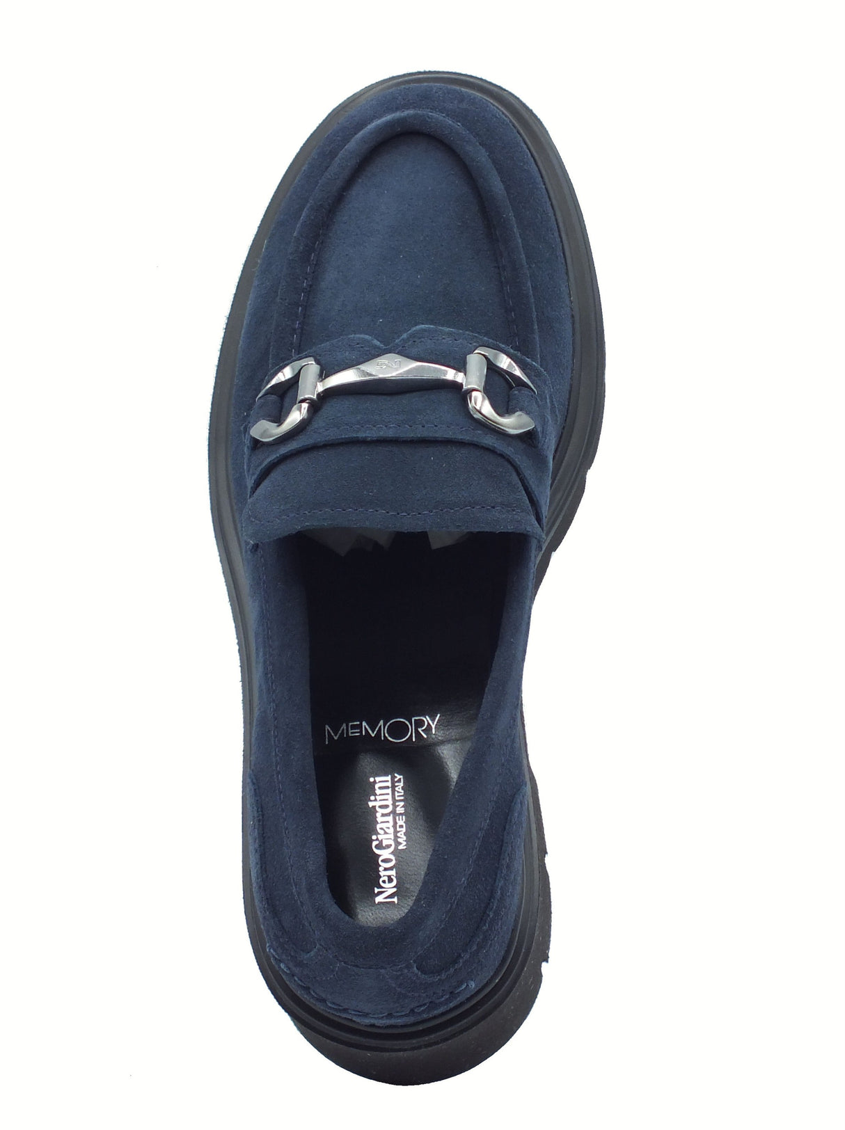 Nero Giardini Nero Giardini Mocassini Donna I513984 Velour Incanto pelle blu Incanto