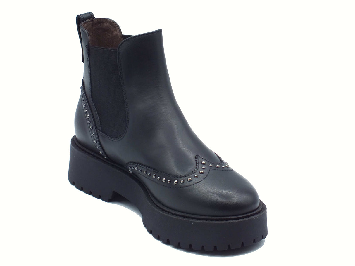 Nero Giardini NeroGiardini I514002D Guanto Nero Tronchetti Beatles per Donna in pelle con bulloncini Nero