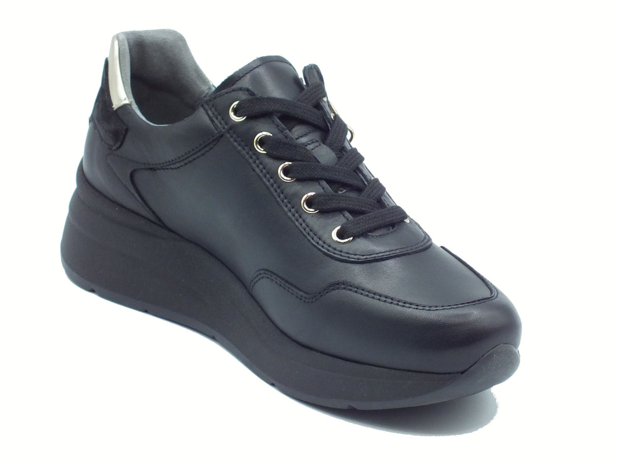 Nero Giardini NeroGiardini I514070D Guanto Nero Sneakers per Donna in pelle zeppa alta Nero