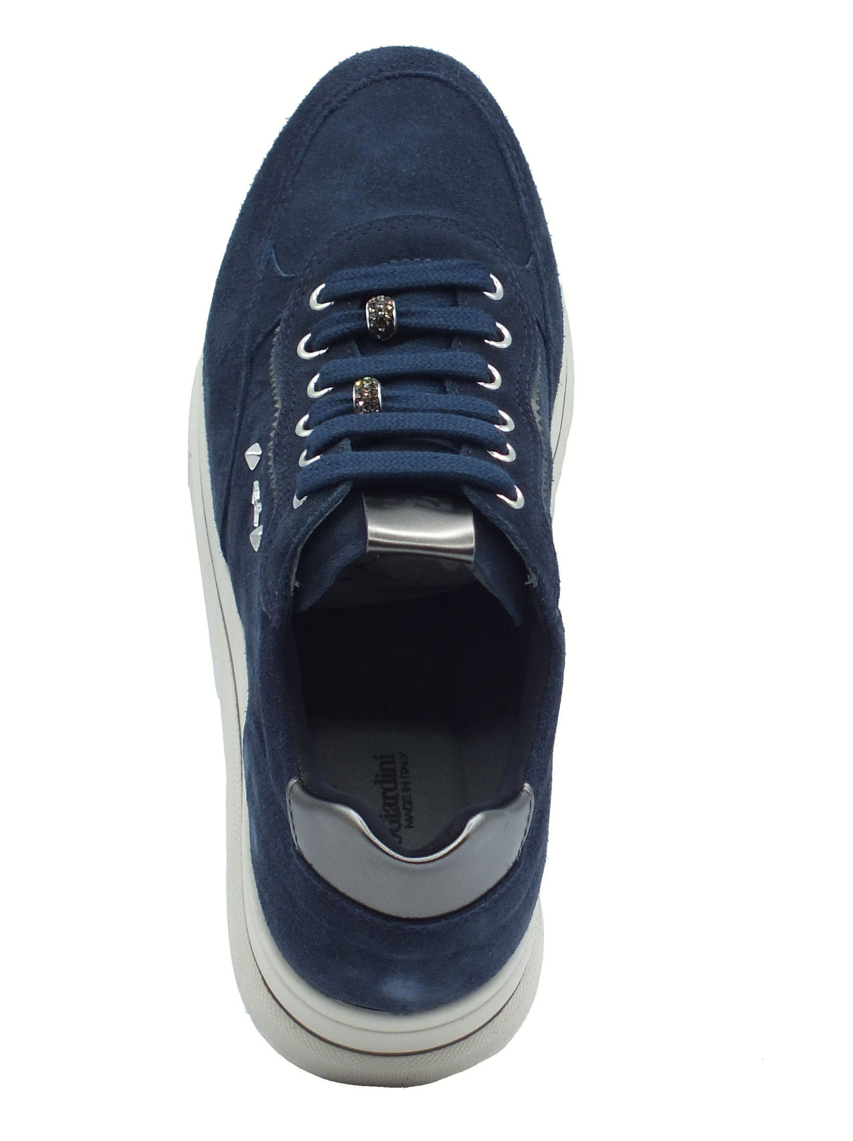 Nero Giardini NeroGiardini I514105D Velour Incanto Sneakers Donna in camoscio blu con zeppa Incanto