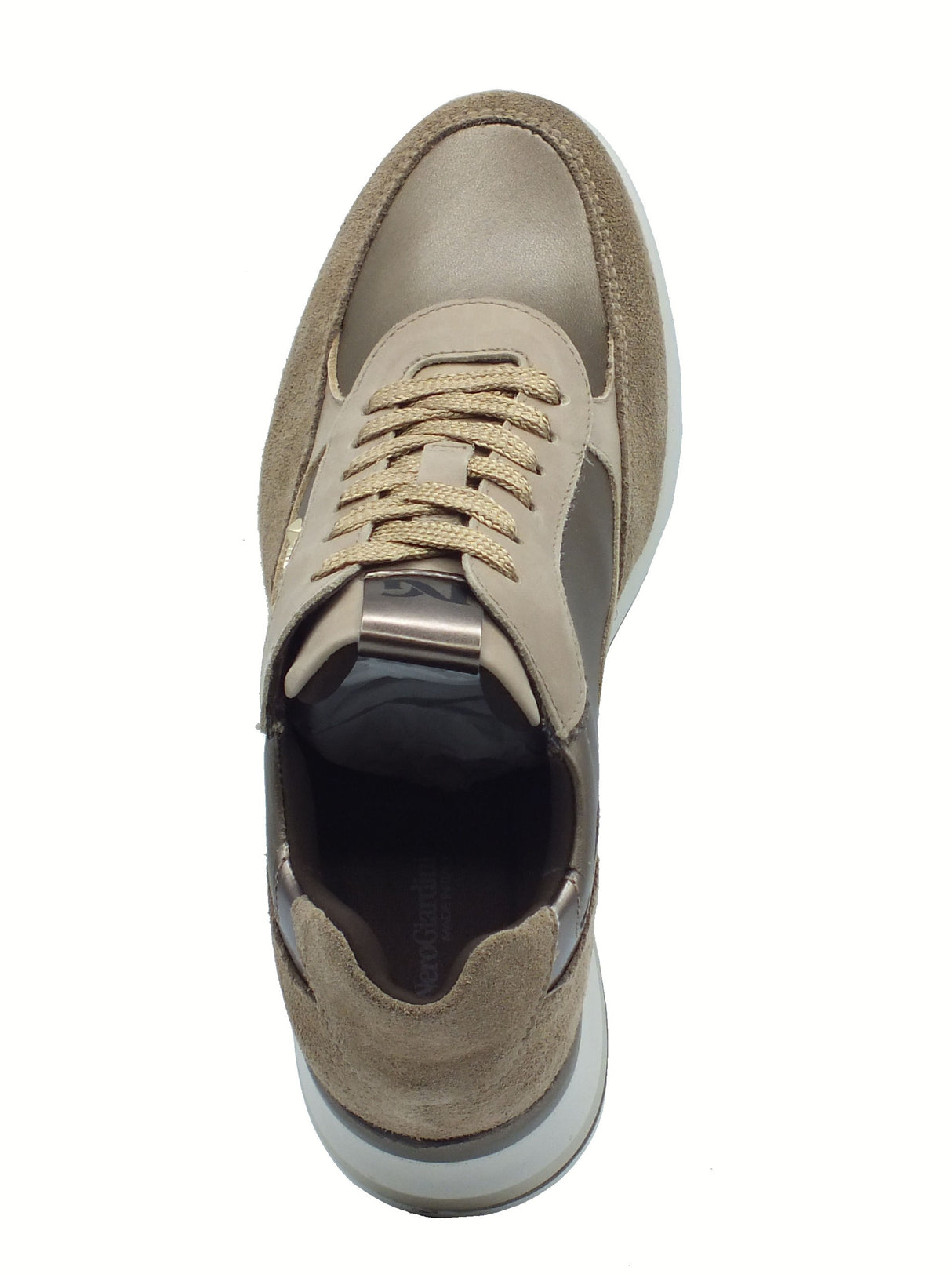 Nero Giardini NeroGiardini I514130D Arold Argilla Sneakers Donna in camoscio blu e pelle marrone con zeppa Argilla