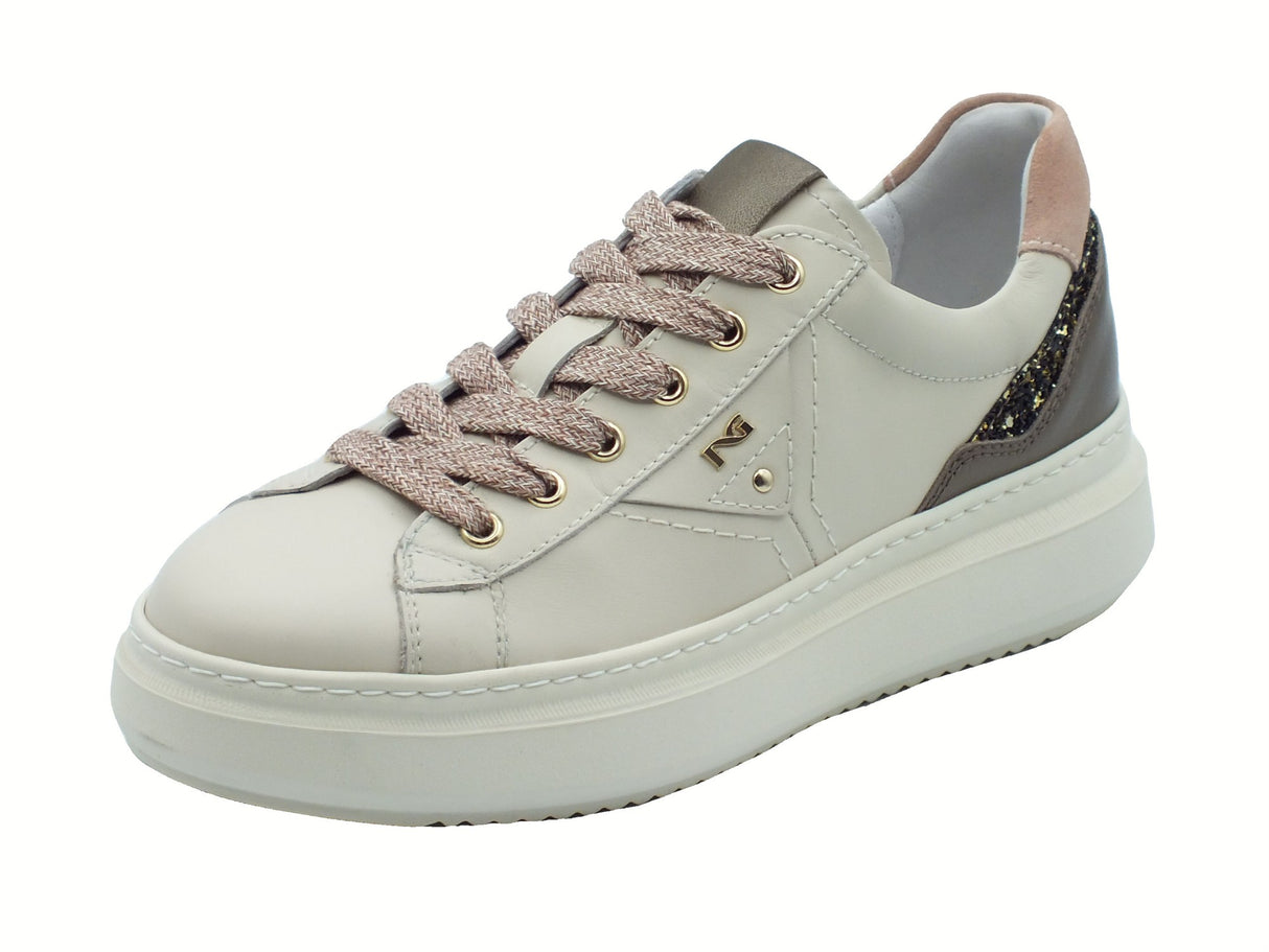 Nero Giardini NeroGiardini I514160D Velvet Milk Sneakers per Donna in pelle zeppa bassa Velvet Milk