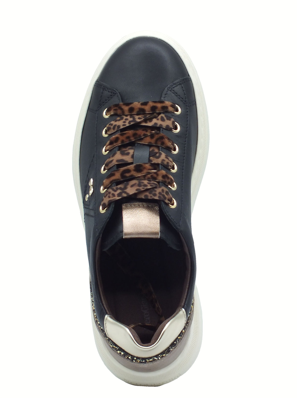 Nero Giardini NeroGiardini I514160D Guanto Nero Sneakers per Donna in pelle zeppa bassa Nero