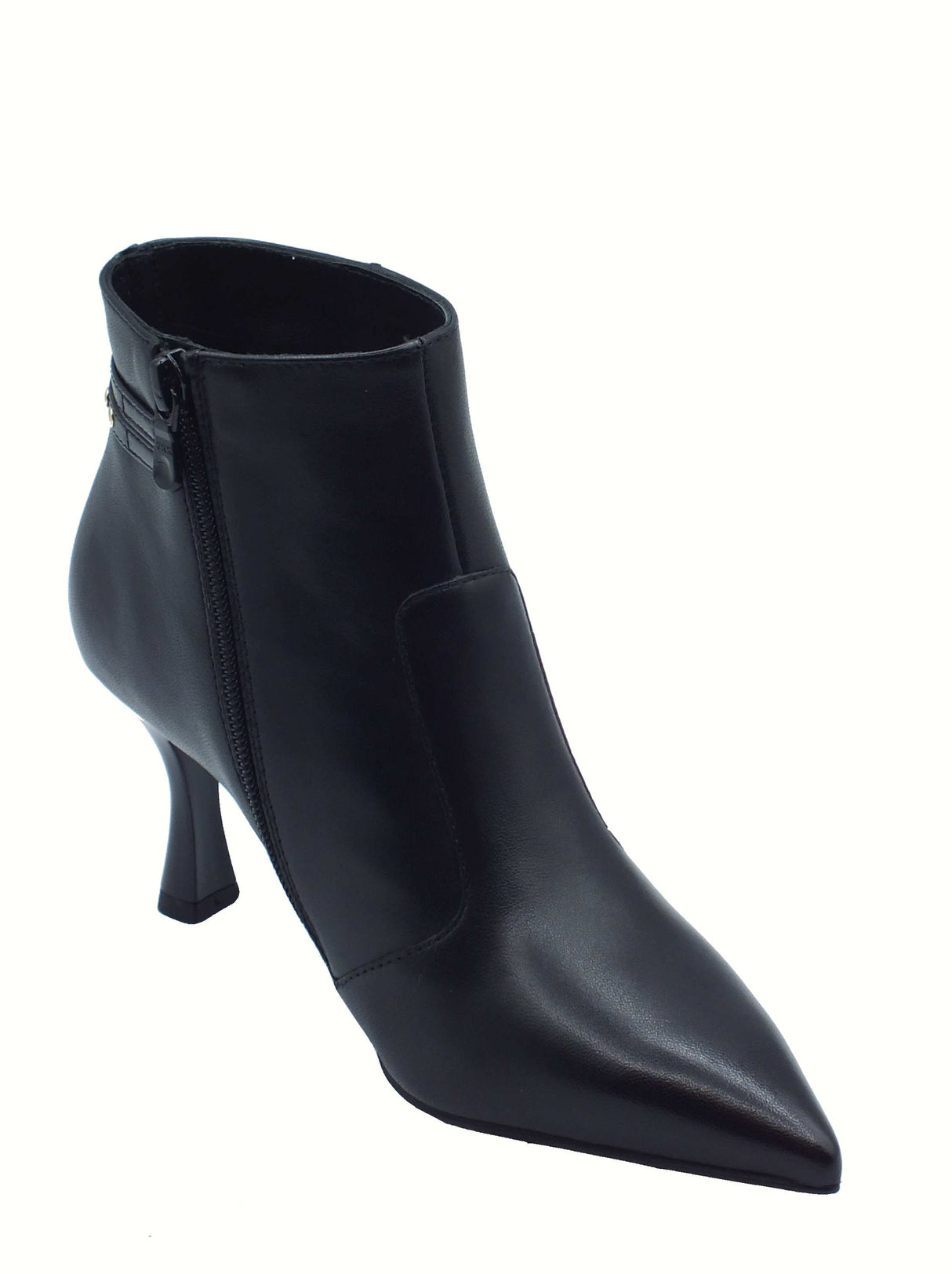 Nero Giardini NeroGiardini I514481DE Nappa Pan Nero Tronchetti eleganti per Donna in pelle tacco rocchetta Nero