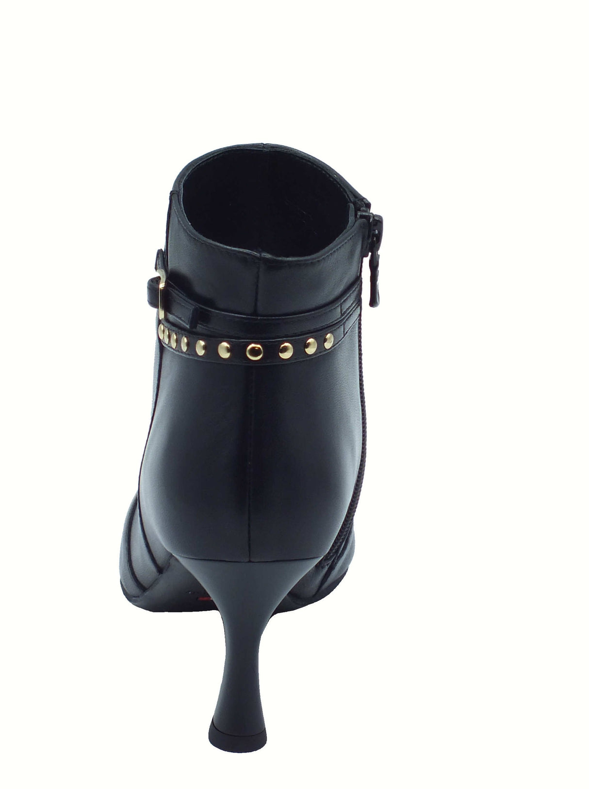 Nero Giardini NeroGiardini I514481DE Nappa Pan Nero Tronchetti eleganti per Donna in pelle tacco rocchetta Nero