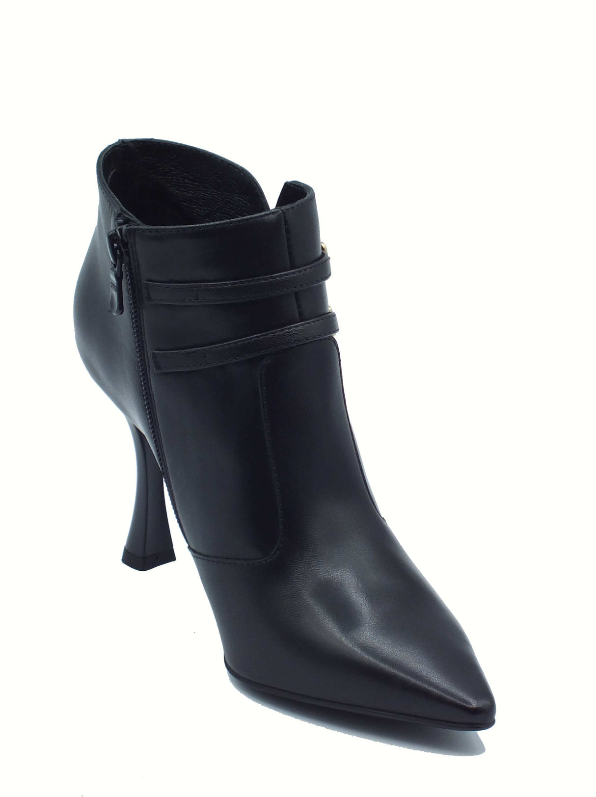 Nero Giardini NeroGiardini I514492DE Nappa Pan Nero Tronchetti eleganti per Donna in pelle tacco rocchetta Nero