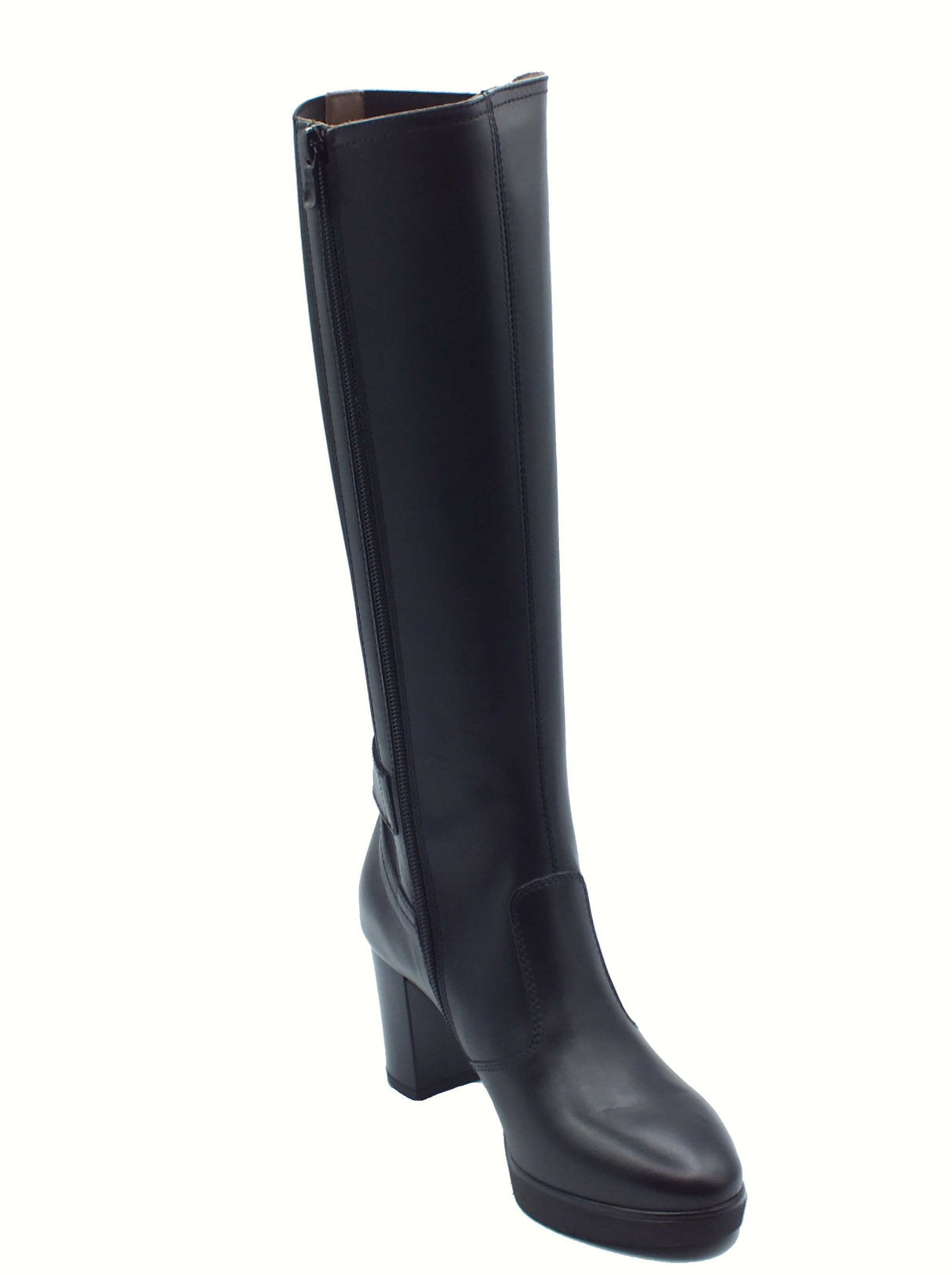 Nero Giardini NeroGiardini I514600D Guanto Nero Stivali per Donna in pelle con tacco alto Nero