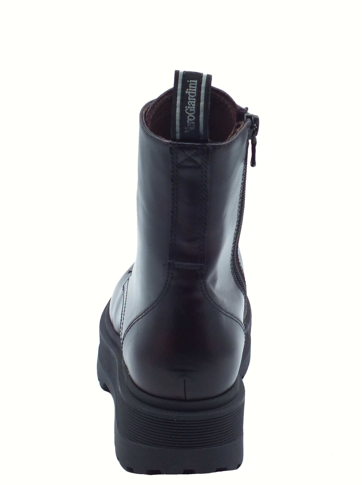 Nero Giardini NeroGiardini I514755D Manolete Bordò Anfibi per Donna in pelle con zeppa alta lacci e lampo Bordò