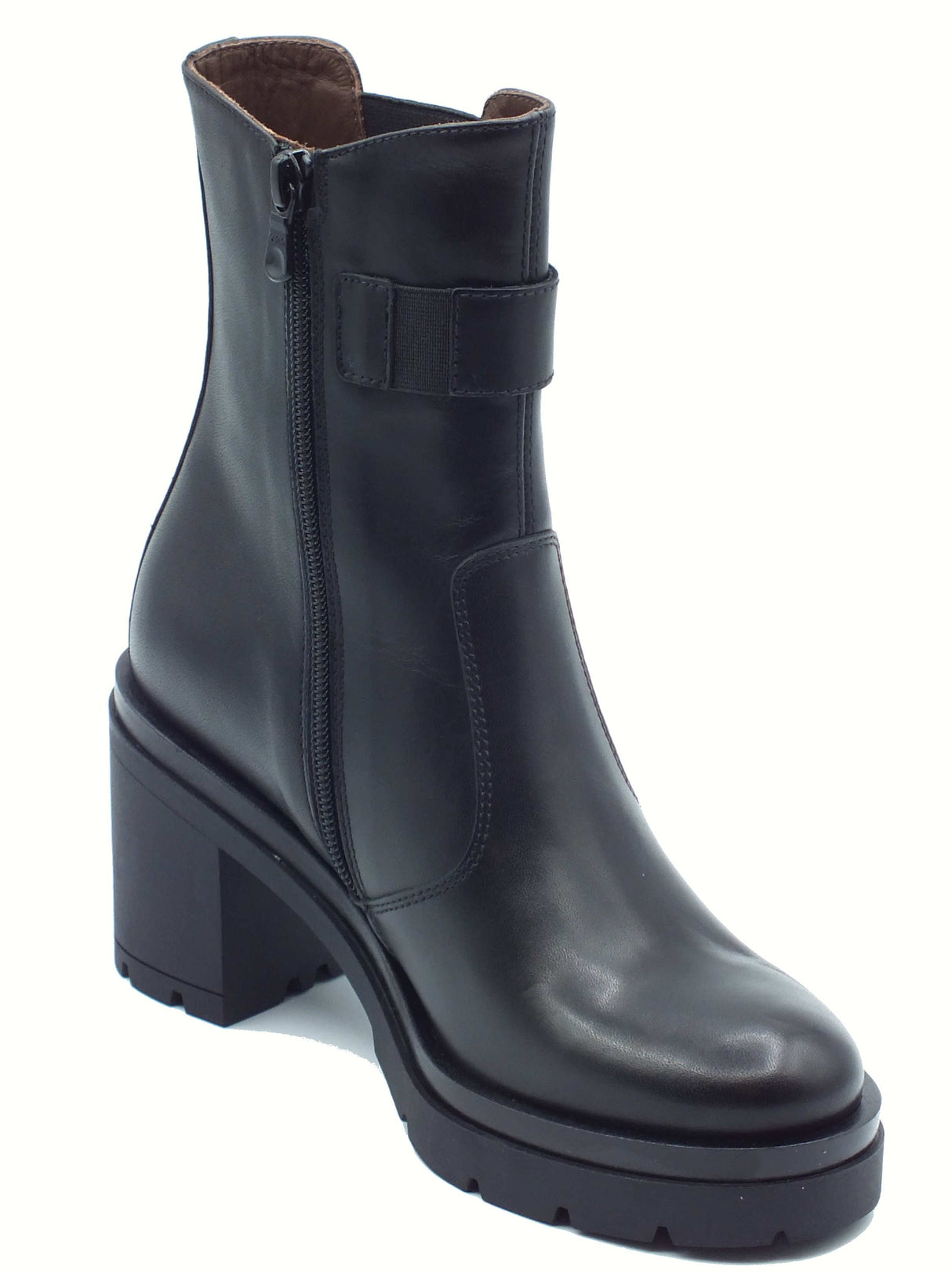 Nero Giardini NeroGiardini I514790D Guanto Nero Tronchetti per Donna in pelle con lampo Nero