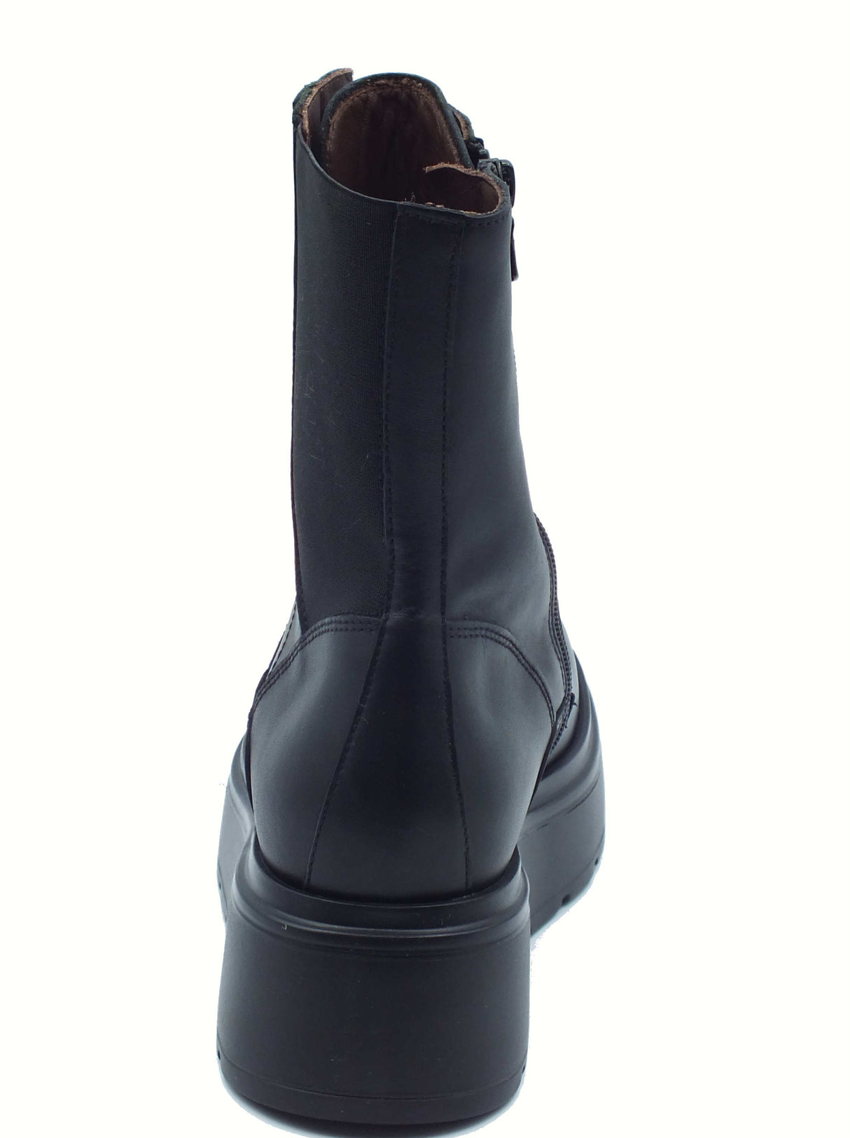 Nero Giardini NeroGiardini I514900D Guanto Nero Anfibi moda per Donna in pelle e tessuto elastico lacci e lampo Nero