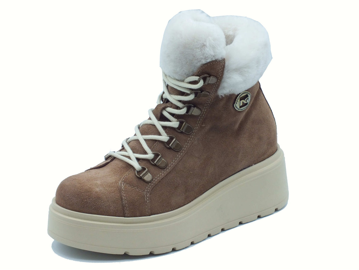 Nero Giardini NeroGiardini I514908D Velour Montone Scarponcini per Donna in nabuk con zeppa alta Velour Montone