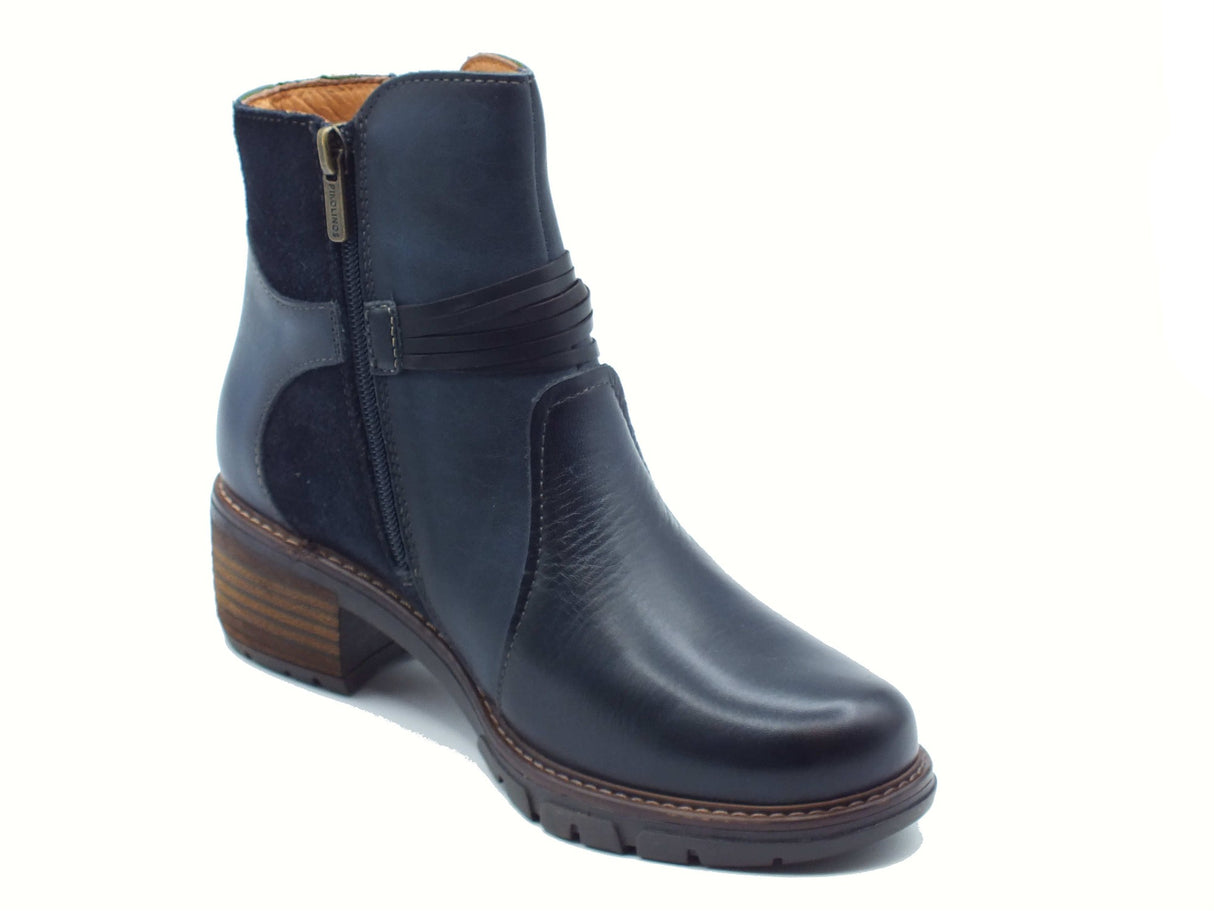 Pikolinos Pikolinos W1T 8906C2 San Sebastia Blue Tronchetti per Donna in pelle con tacco San Sebastia Blue