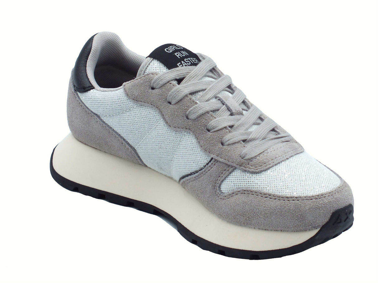 SUN68 SUN68 Z45204 Ally Glitter Textile Argento Scarpe Sportive per Donna nabuk e tessuto glitterato Argento