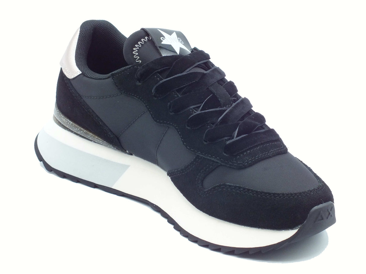 SUN68 SUN68 Z45217 Stargilrl Glitter Logo Nero Scarpe Sportive per Donna nabuk e tessuto glitterato Nero