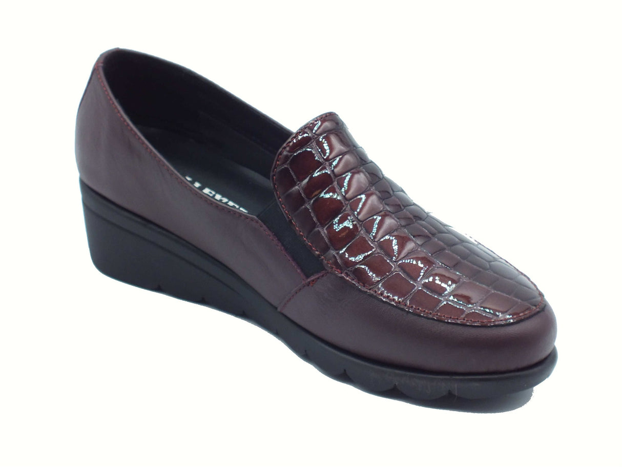 Valleverde Valleverde VS10301E Nappa Bordo Mocassini con zeppa per donna in pelle cocco Bordo