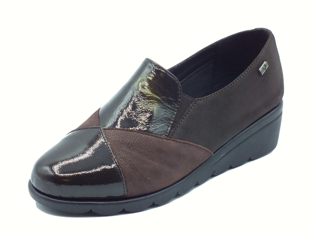 Valleverde Valleverde VS10303AE Naplak T. Moro Mocassini con zeppa per donna in pelle e scamosciato testa di moro