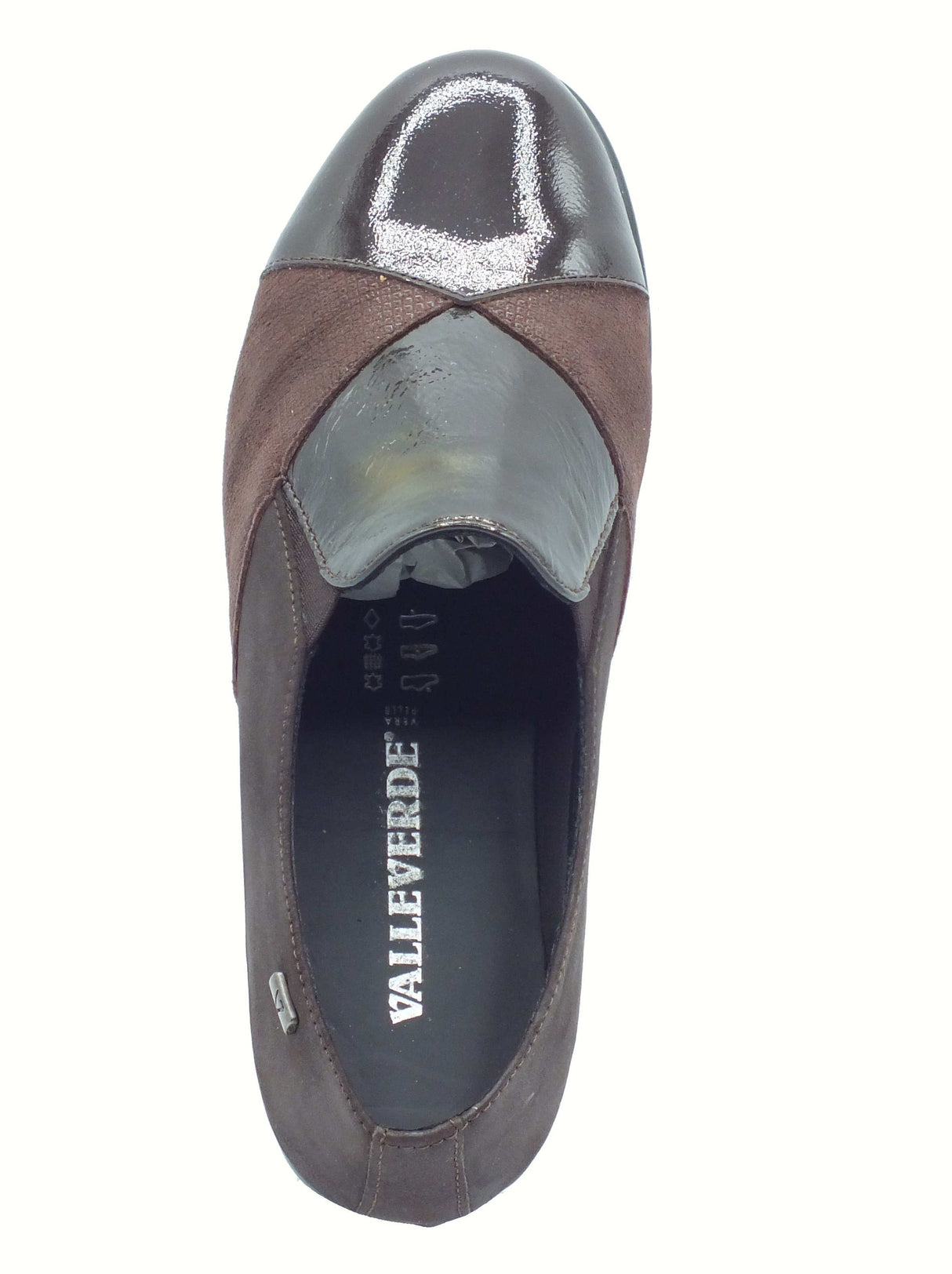 Valleverde Valleverde VS10303AE Naplak T. Moro Mocassini con zeppa per donna in pelle e scamosciato testa di moro