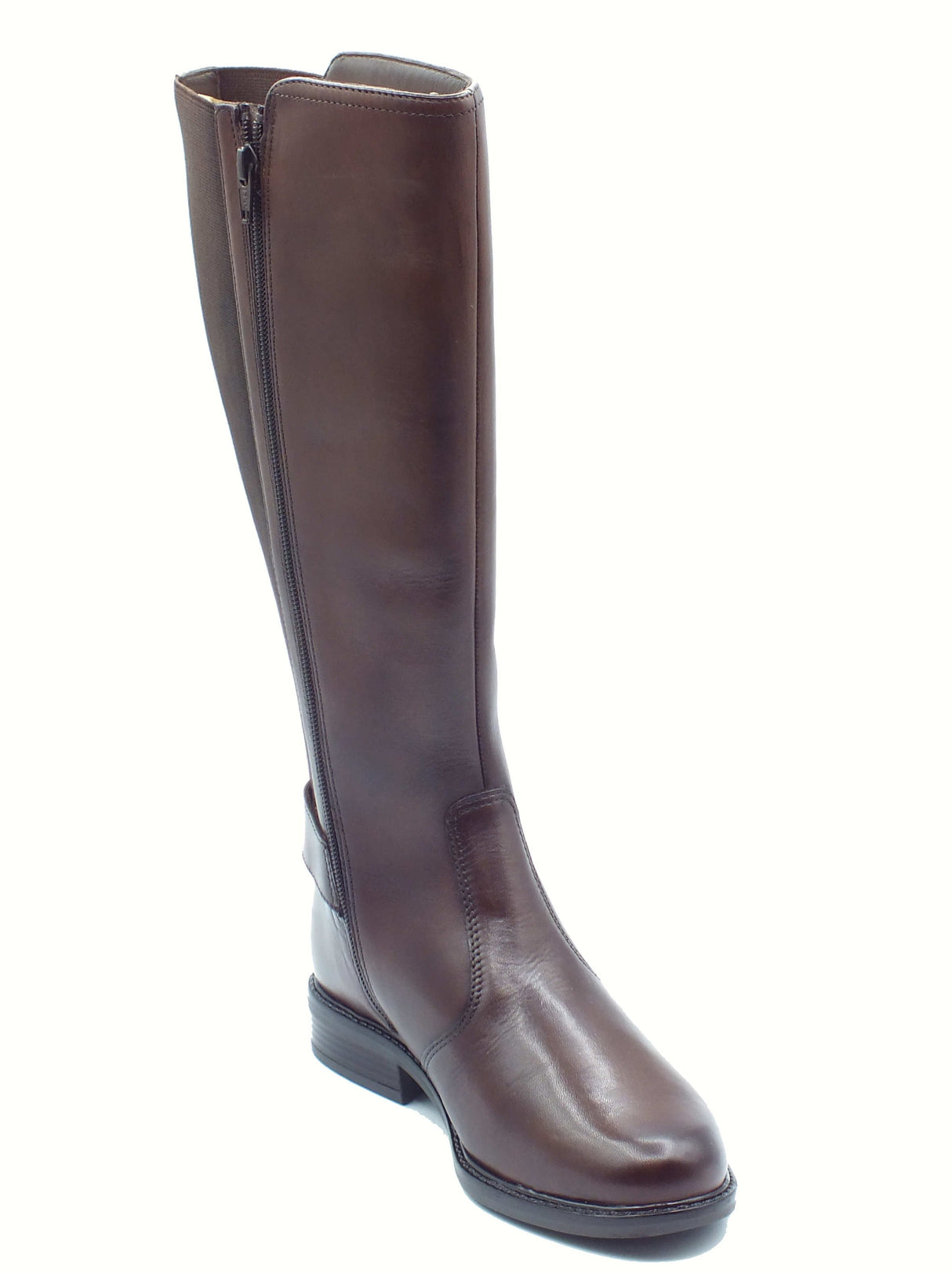 Valleverde Valleverde 17105 Vitello Marrone Stivali per Donna in pelle con tacco Marrone