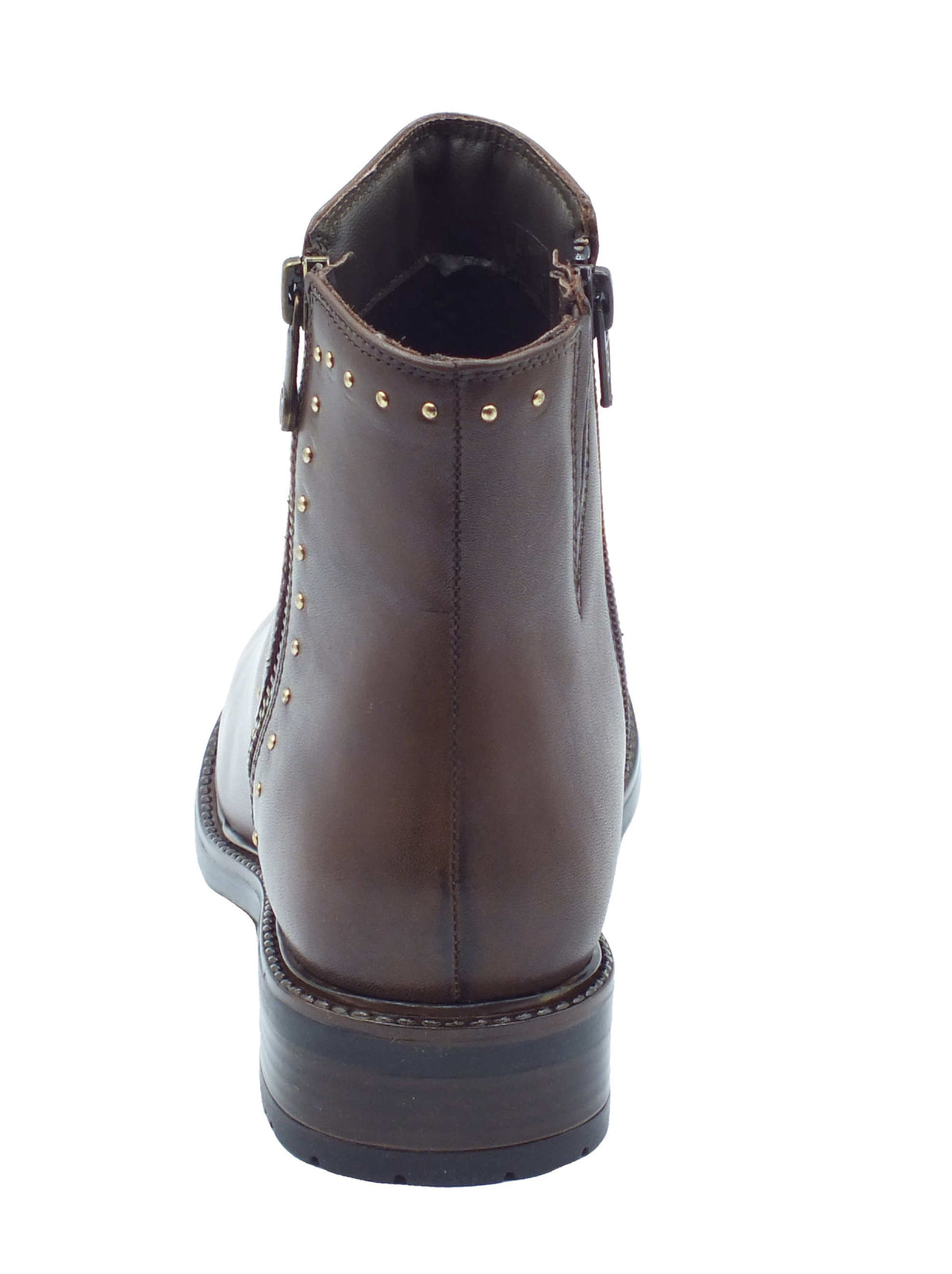 Valleverde Valleverde Tronchetti con tacco Donna 17113 Vitello Marrone pelle marrone Marrone