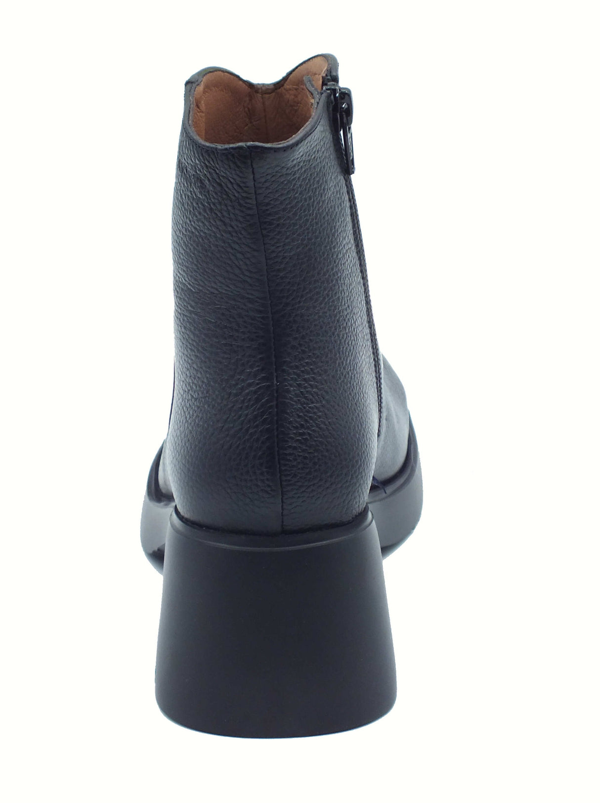 Wonders Wonders E-7125 Flytres Wild Negro Tronchetti per Donna in pelle martellata nero con lampo e tacco Negro