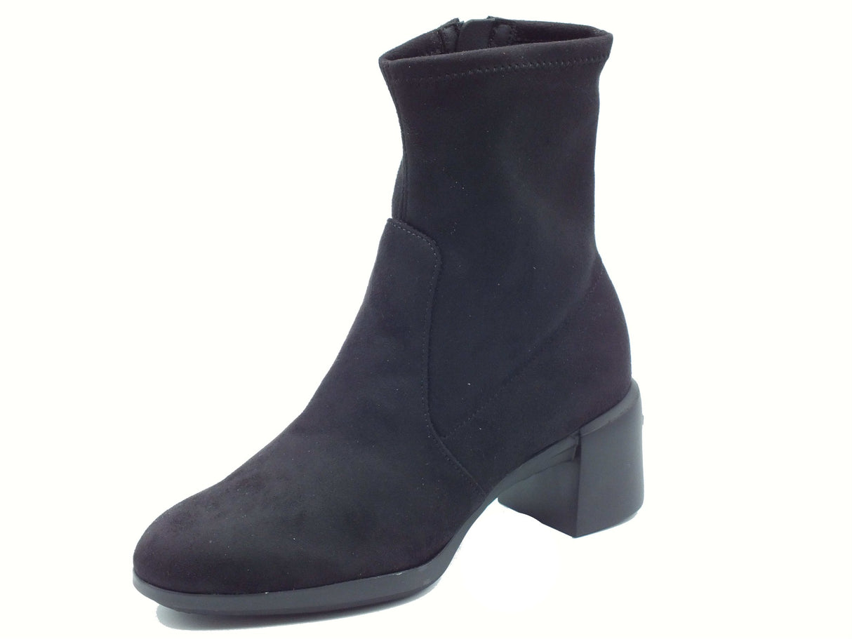 Wonders Wonders H-6706 Suede Sarga Negro Tronchetti per Donna in tessuto con tacco medio Negro