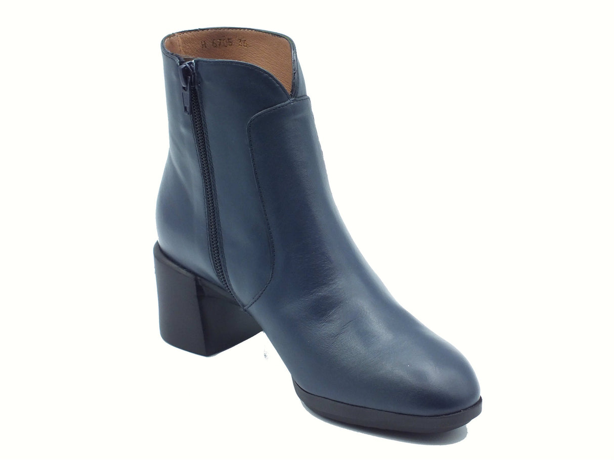 Wonders Wonders Tronchetti con tacco Donna H-6705 Reghost Iseo Noche pelle blu Noche