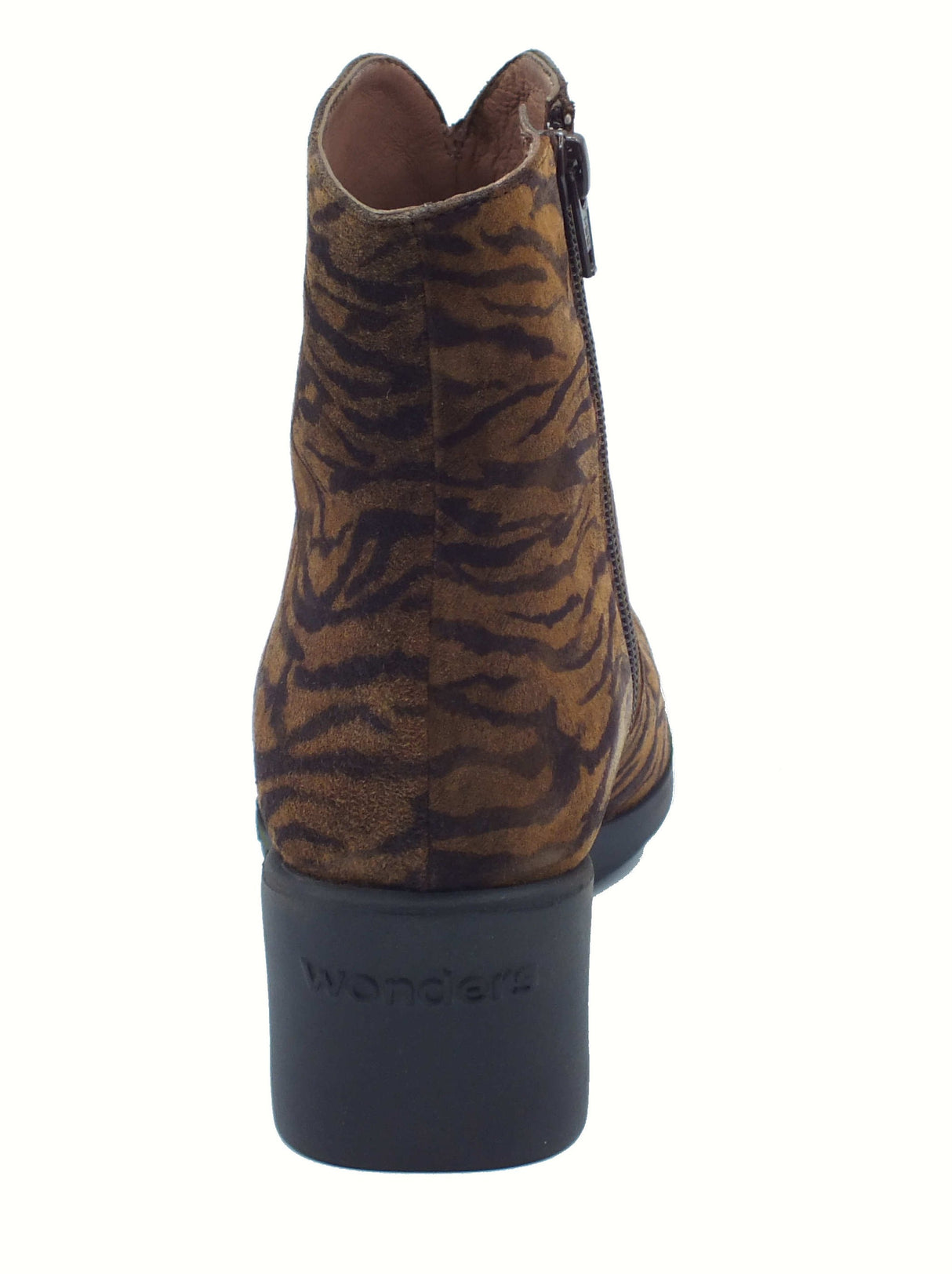 Wonders Wonders H-6705 Reghost Zebra Tabac Tronchetti per Donna in nabuk zebrato con lampo Tabac