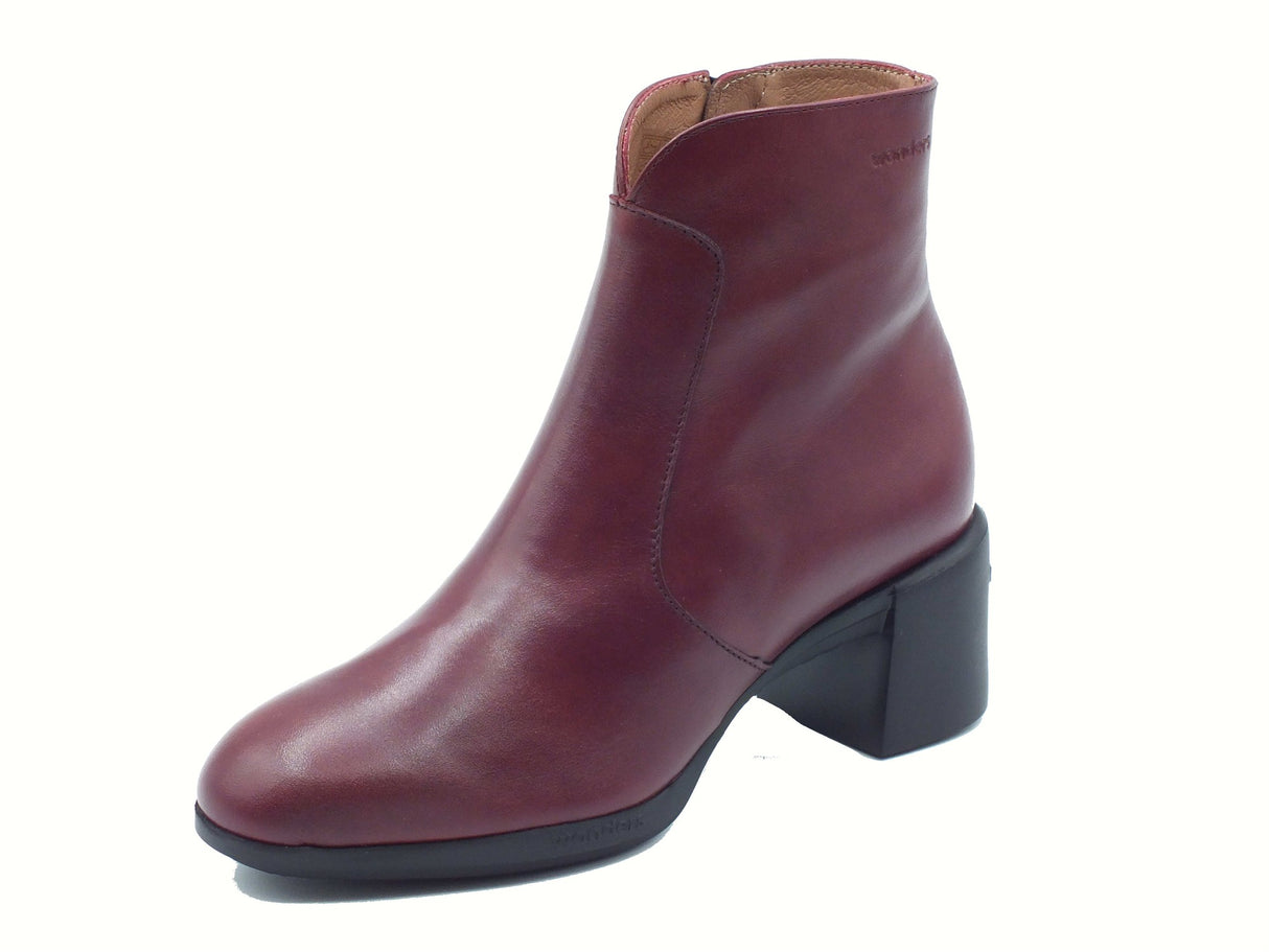 Wonders Wonders H-6705 Reghost Iseo Vino Tronchetti per Donna in pelle con lampo Vino